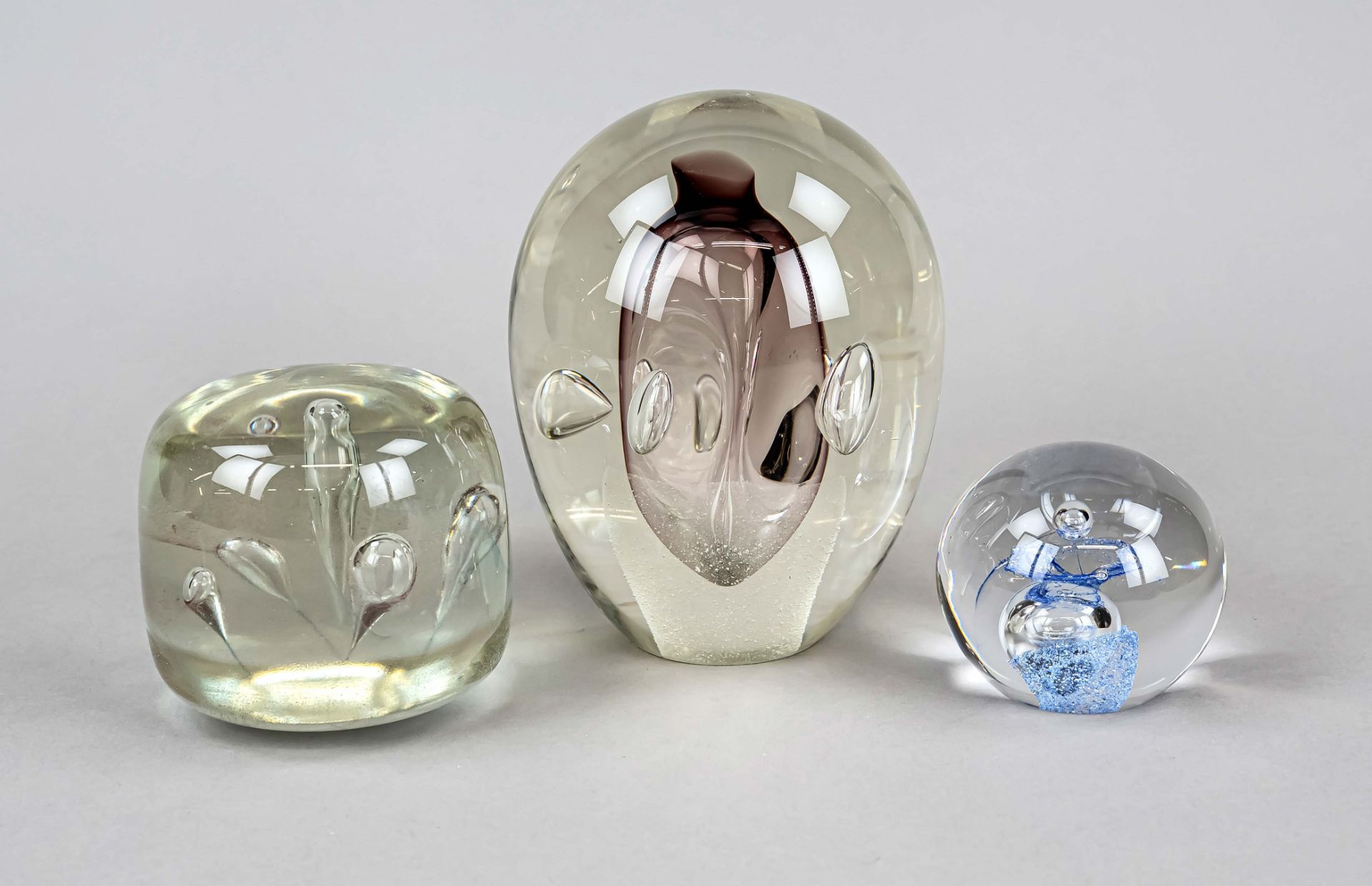 Drei Paperweights, Italien (?)