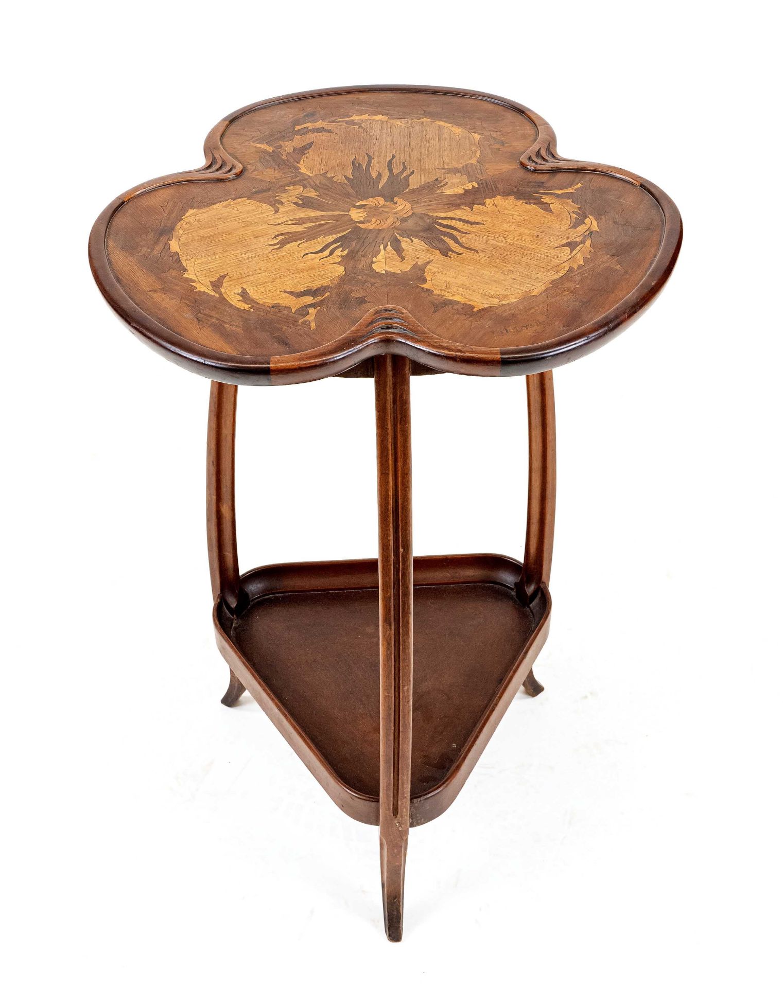 Art-Nouveau ornamental table, signed Louis Majorelle (1859-1926), France circa 1900, walnut and