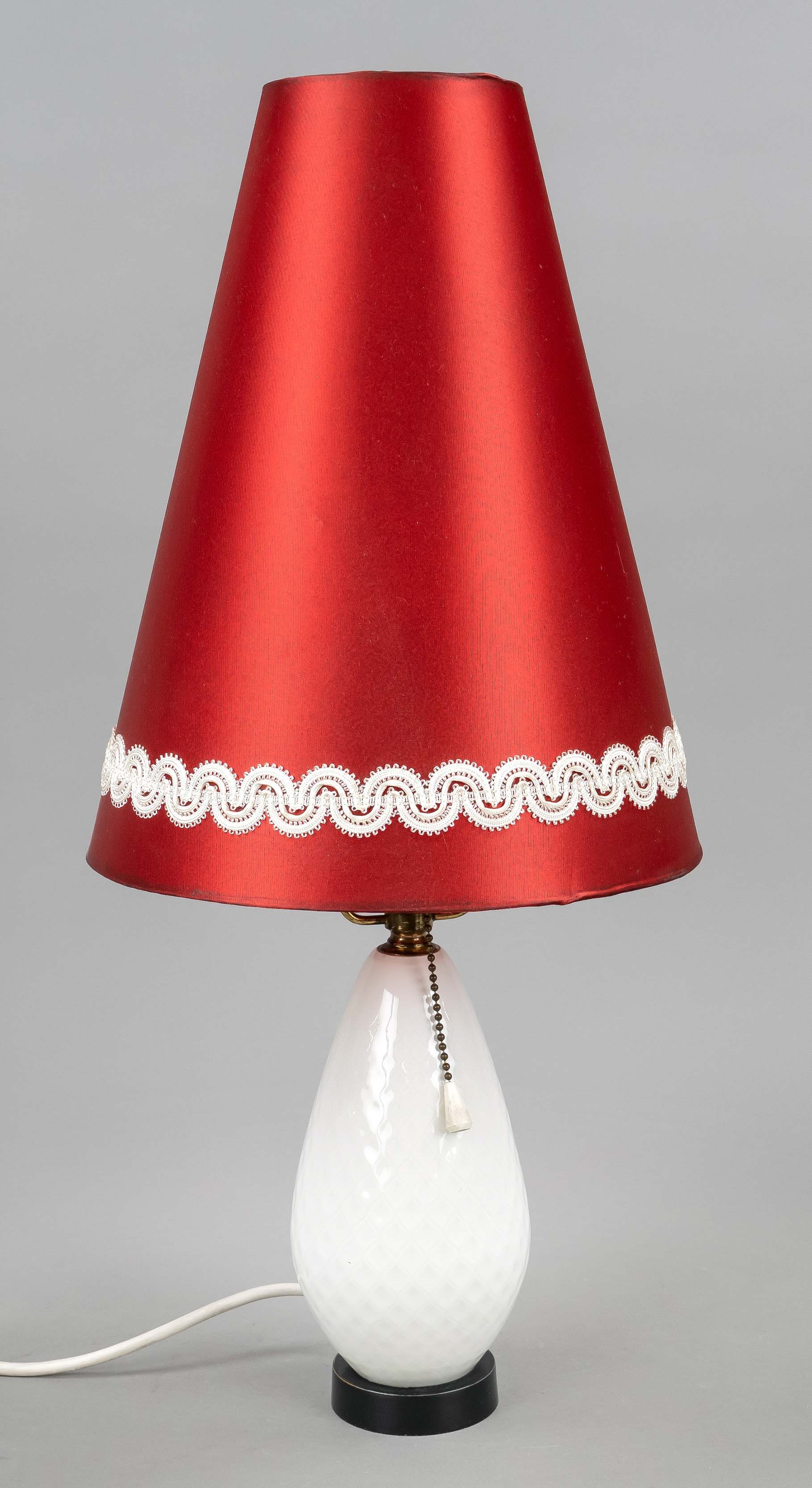 Table lamp, lamp base from a vase, KPM Berlin, 20th c., cob shape, designed by Hubert Griemert (