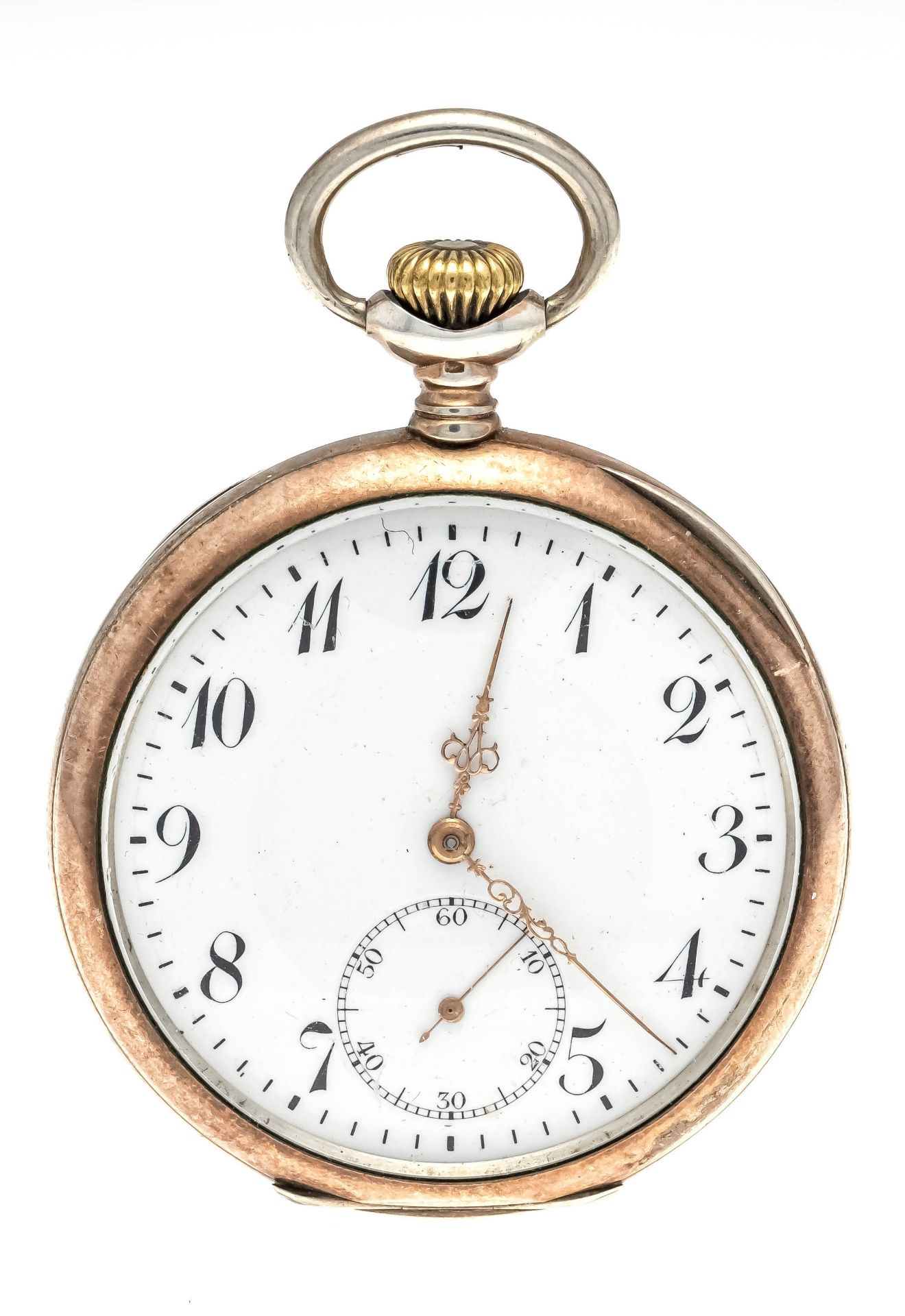 Zenith gentleman's pocket watch, 800/000 silver, beginning of 20th century, partly gilded, 2 lids