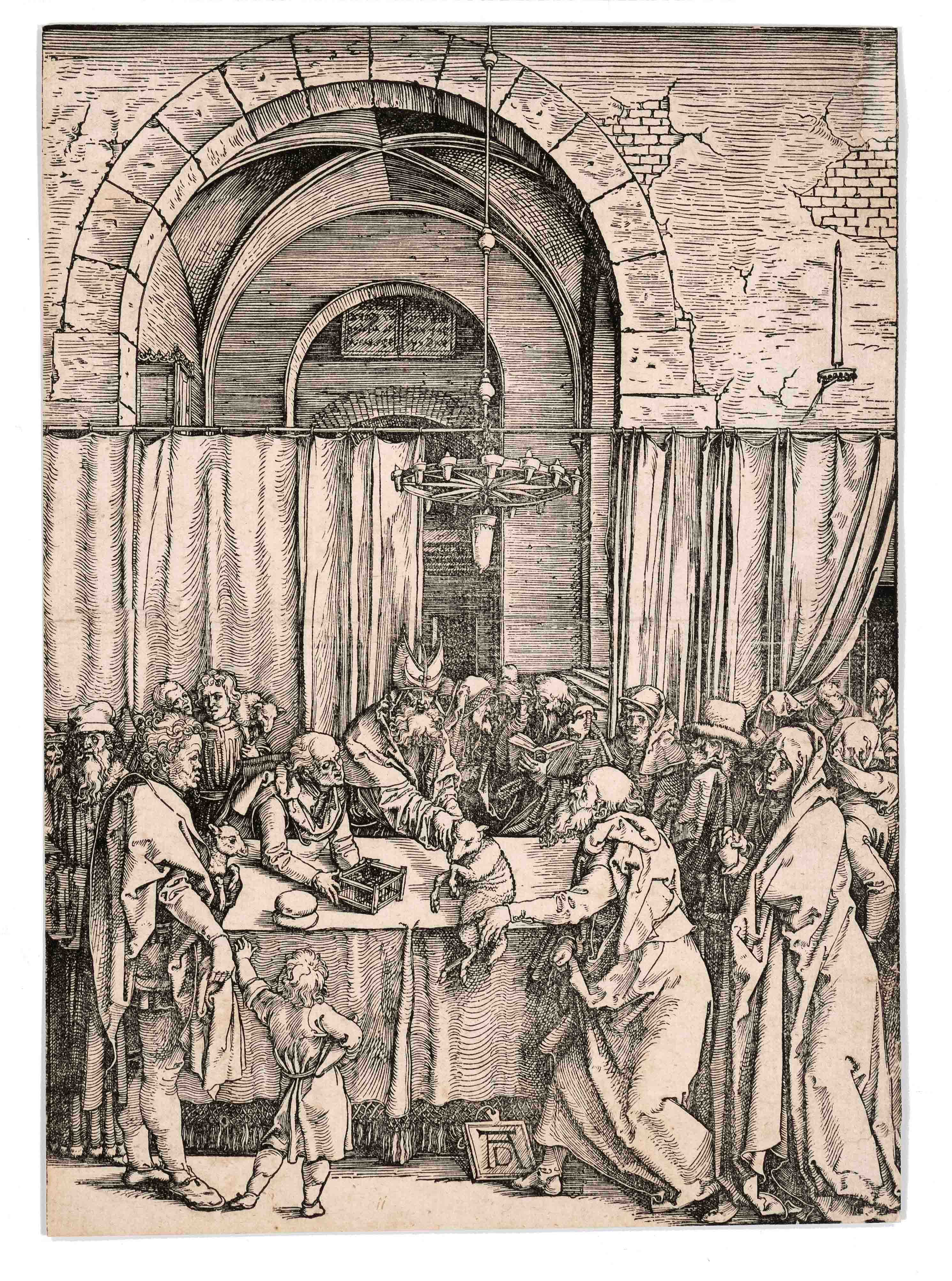 Dürer, Albrecht. 1471 - Nuremberg - 1528. Joachim's sacrifice is rejected by the high priest.