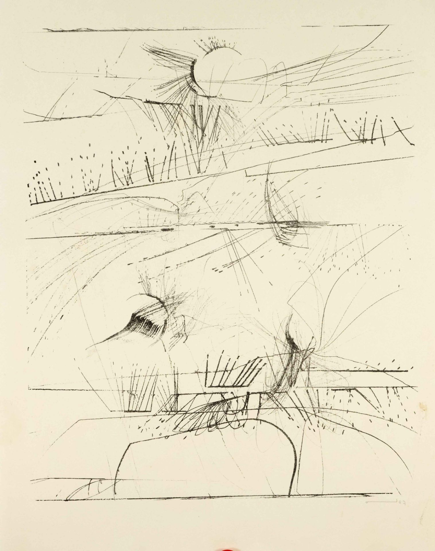 Armin Sandig (1929-2015), group of three informal compositions: an early etching from 1959, a - Image 2 of 3