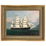 Anonymous, Chinese marine painter of the 19th century. Captain's picture of the barque Marie