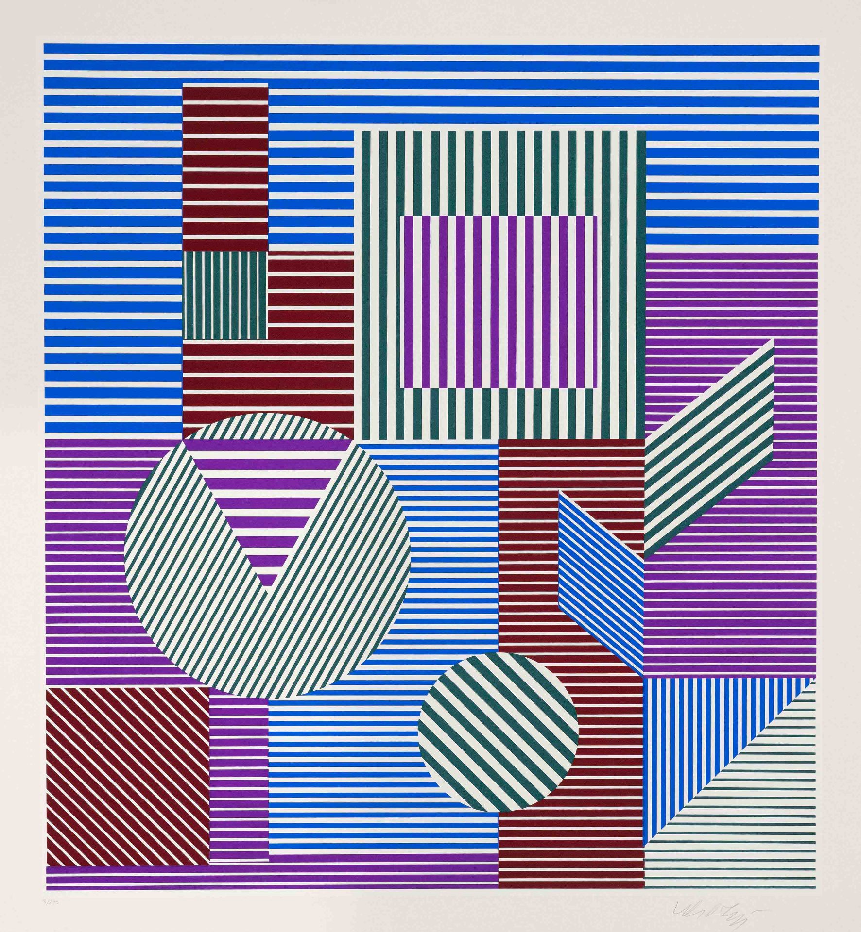 Vasarely, Victor. 1906 Pécz - 1997 Annet-sur-Marne. Fondau. 1979. color serigraphy/chamois wove