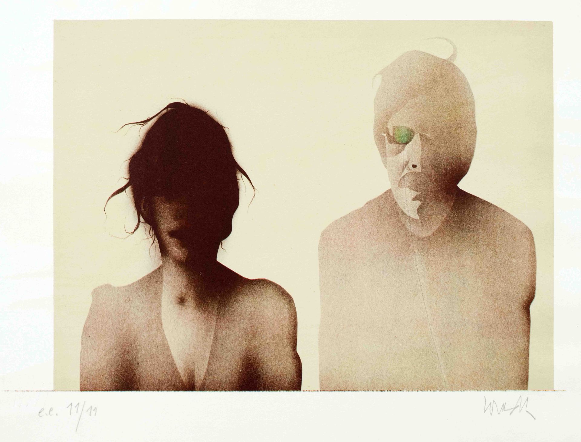 Paul Wunderlich (1927-2010), ''Paul and Karin'', WVZ 477, lithograph, 1973, signed by hand lower