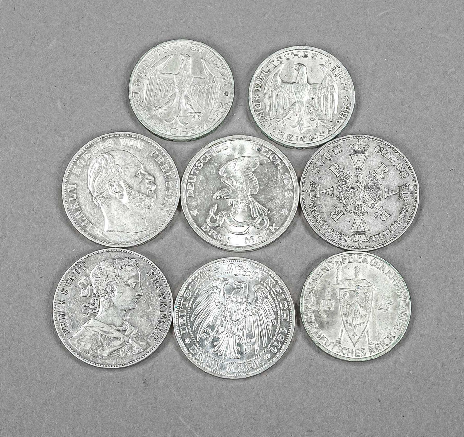 8 Silbermünzen 19./20. Jh.: 3 - Bild 2 aus 2