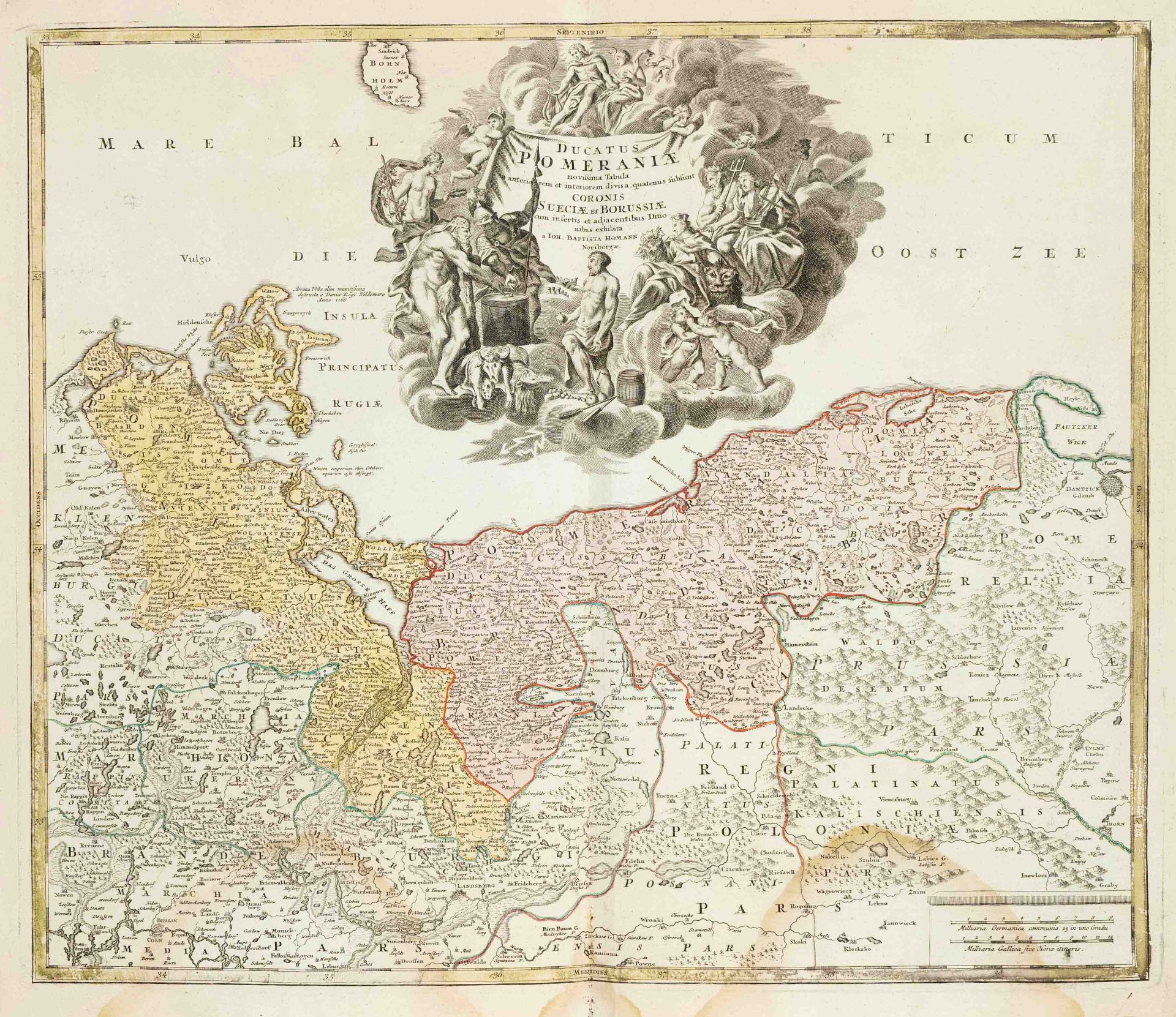 Historische Karte von Pommern,
