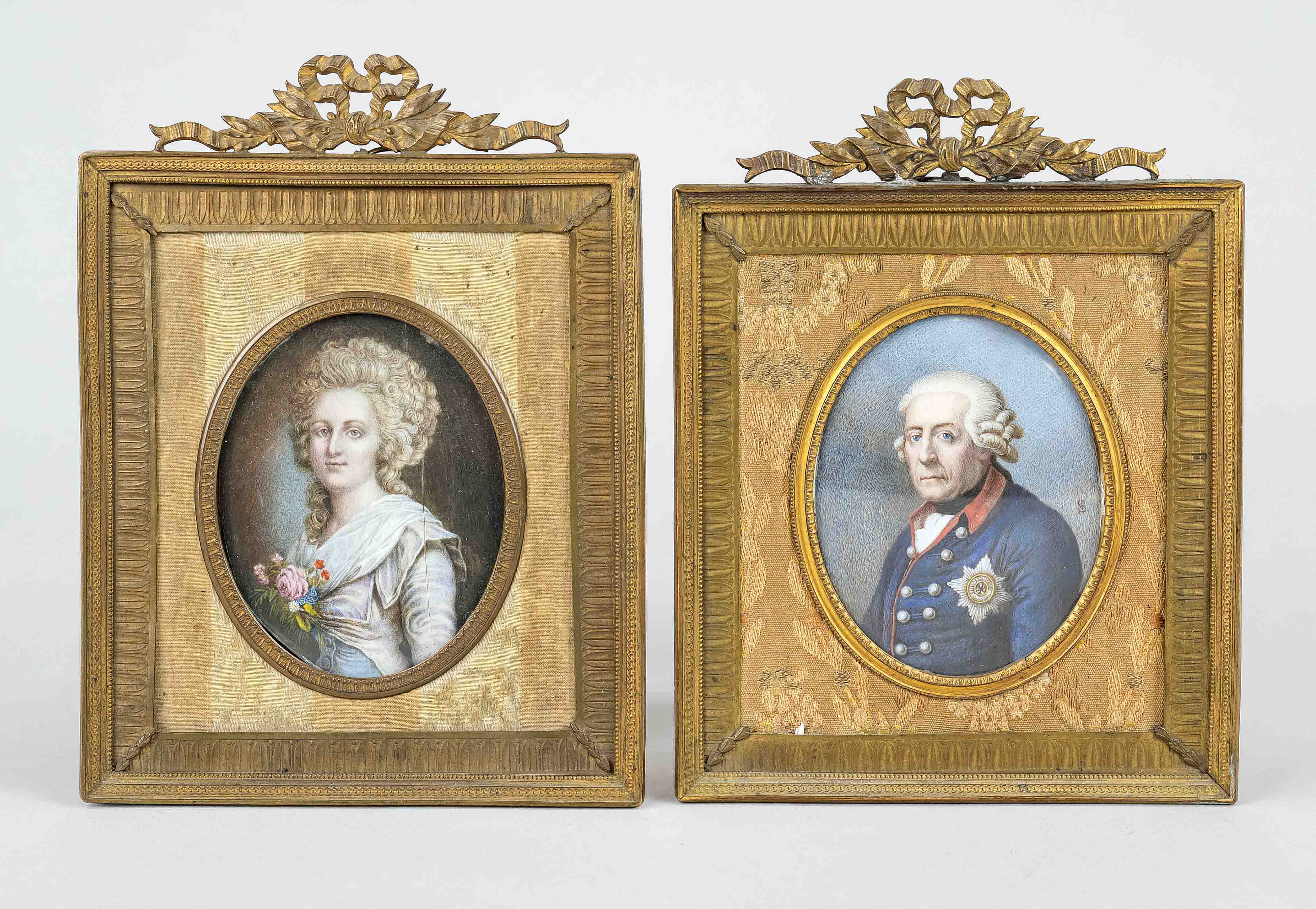 The Old Fritz and his wife (King Frederick II and Queen Elisabeth Christine of Prussia). Miniature