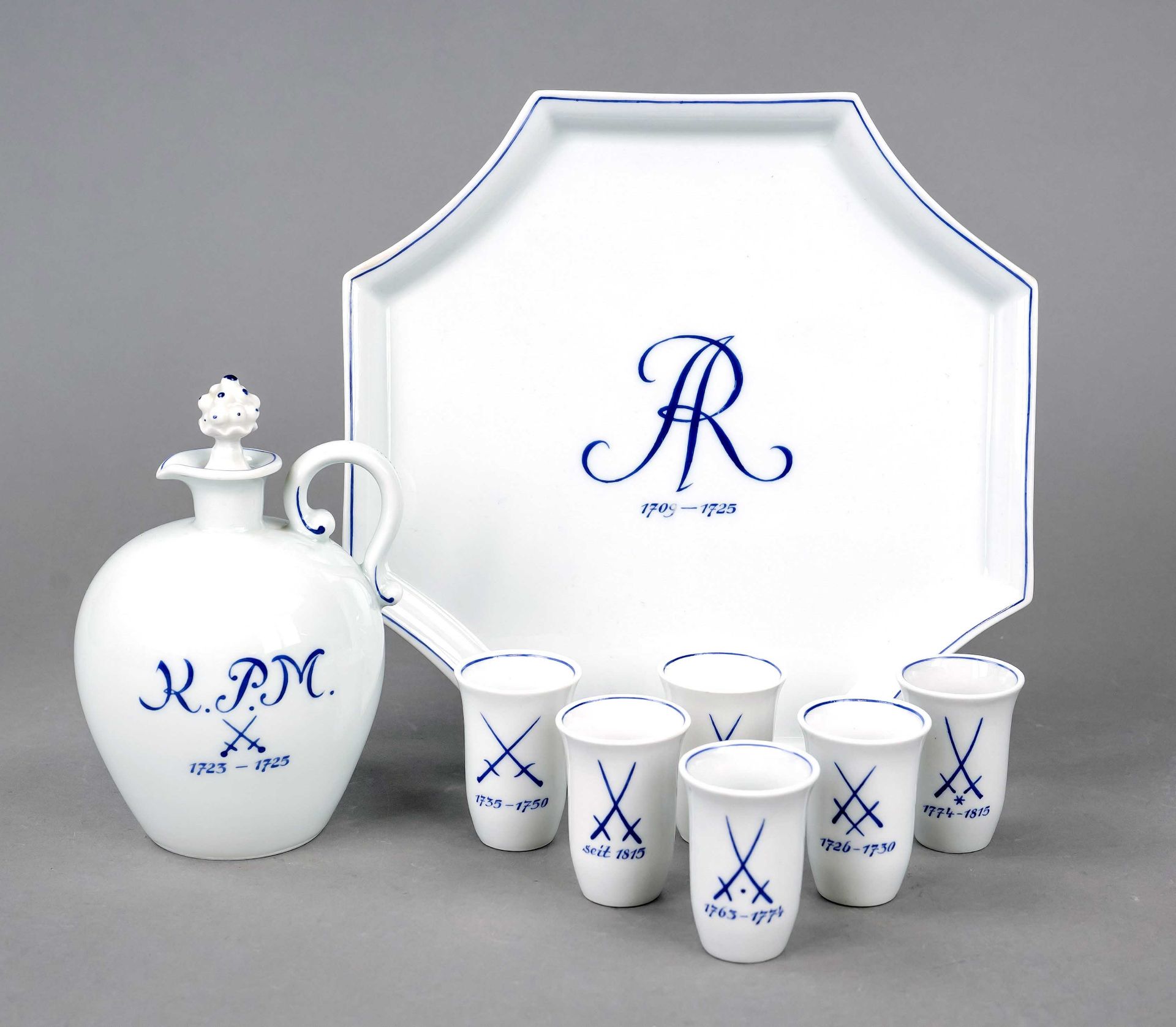 Schnaps-Set, 8-tlg., Meissen,