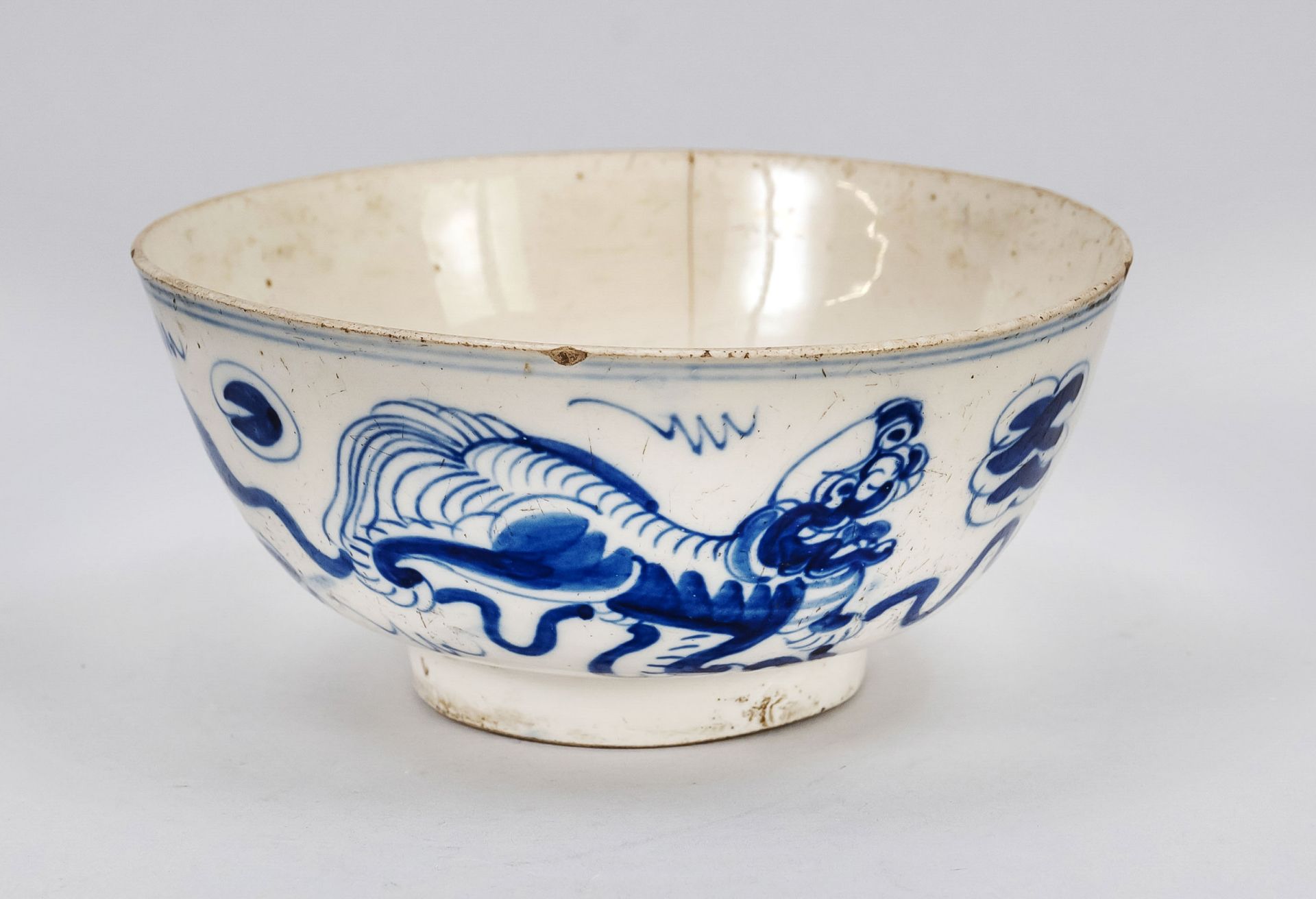 bowl, Ming dynasty(1368-1644) probably Tianqi period(1620-1627), light toned porcelain with cobalt