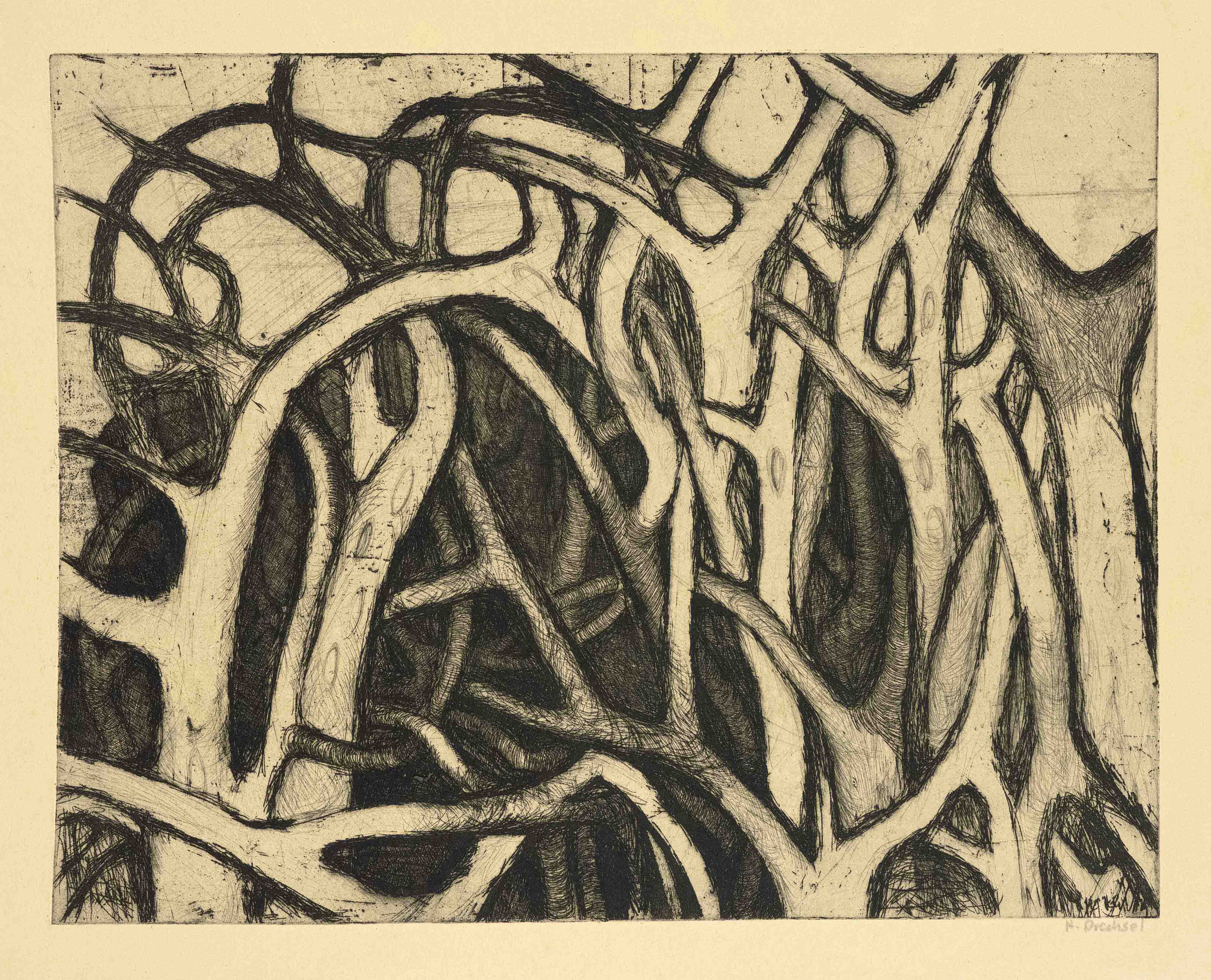 Large group of about 40 prints by various artists of the H. 20th century, including 4 etchings by - Image 4 of 5