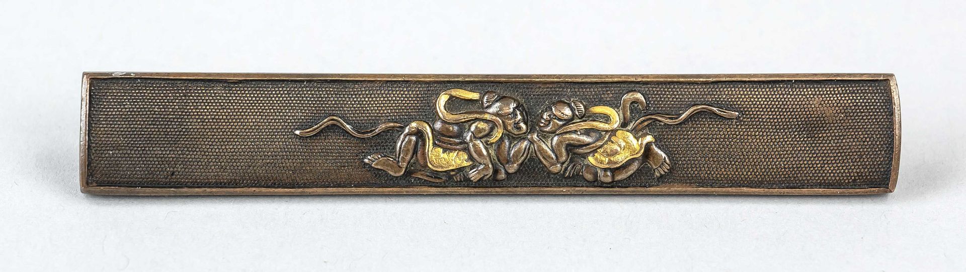 Kozuka ''Gatekeeper arm wrestling'', Japan, Edo period(1603-1868), 18th century, shakudo alloy