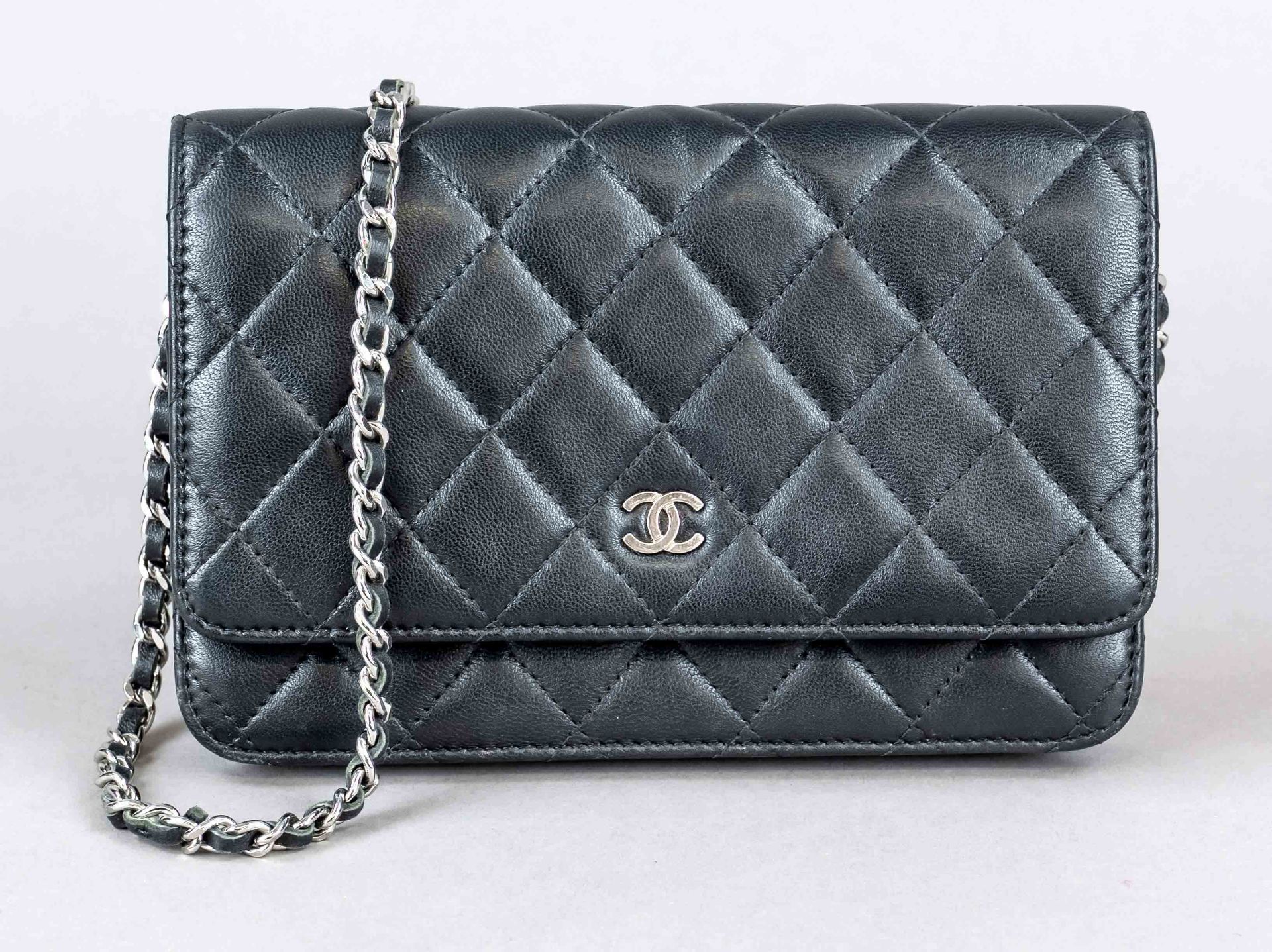 Chanel, Black Quilted Lambskin Classic Wallet On Chain Bag, black quilted lambskin in the brand's