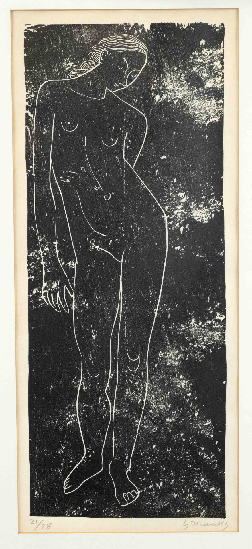 Marcks, Gerhard. 1889 Berlin - 1981 Burgbrohl. Virgin. 1947/48. woodcut/Japan, signed G Marcks