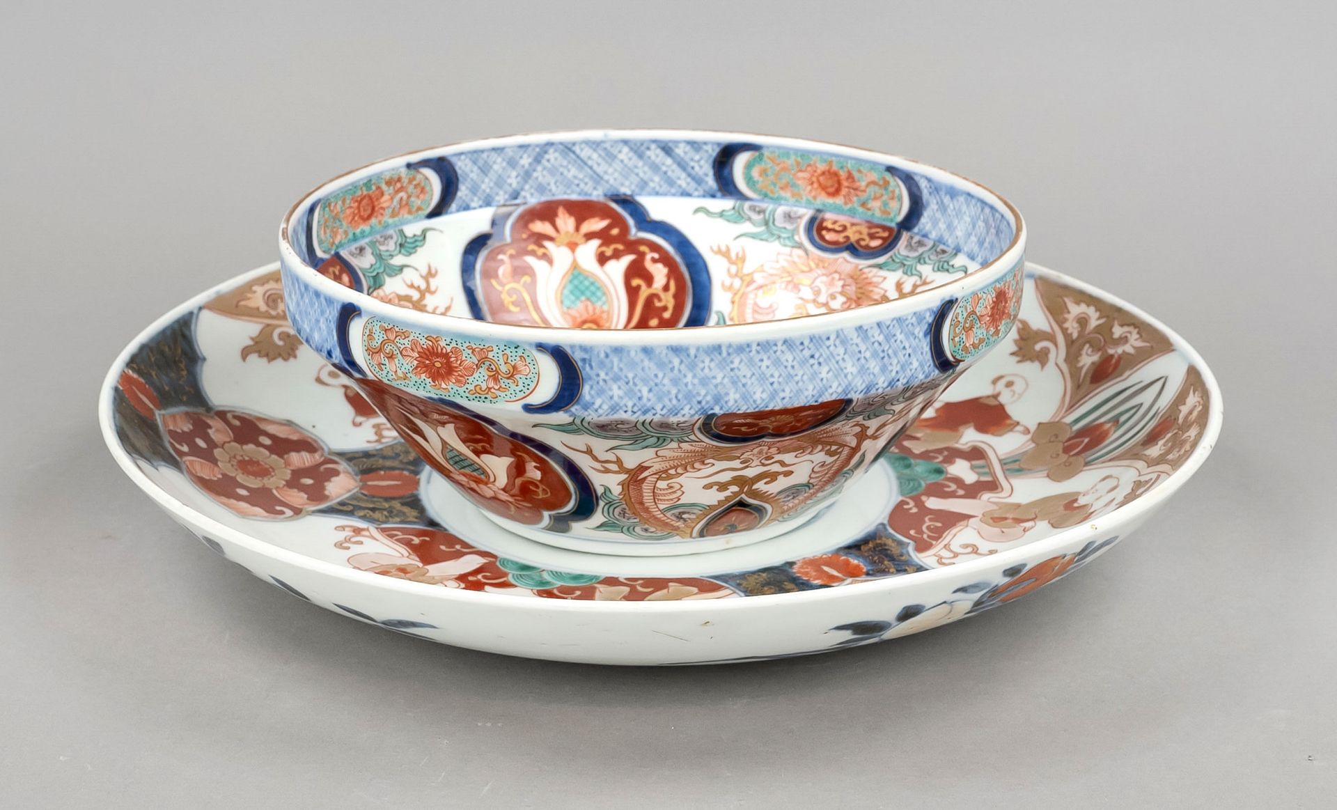 Imari historical state ensemble, Japan, Arita, Edo period(1603-1868), c. 1800, polychrome enamel