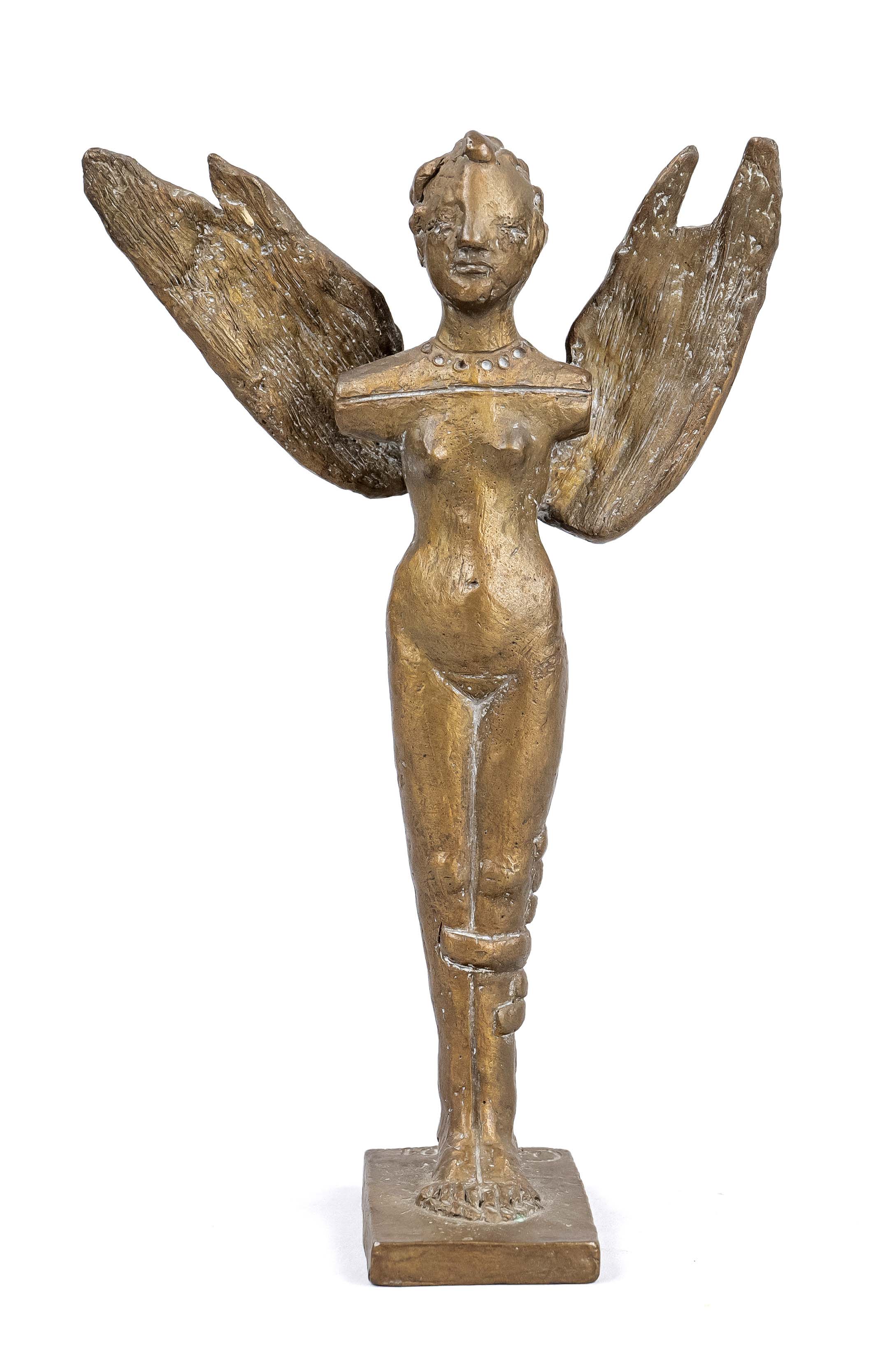 Eufe, Gisela. Contemporary sculptor, lives and works in Bremen and Worpswede. Winged female