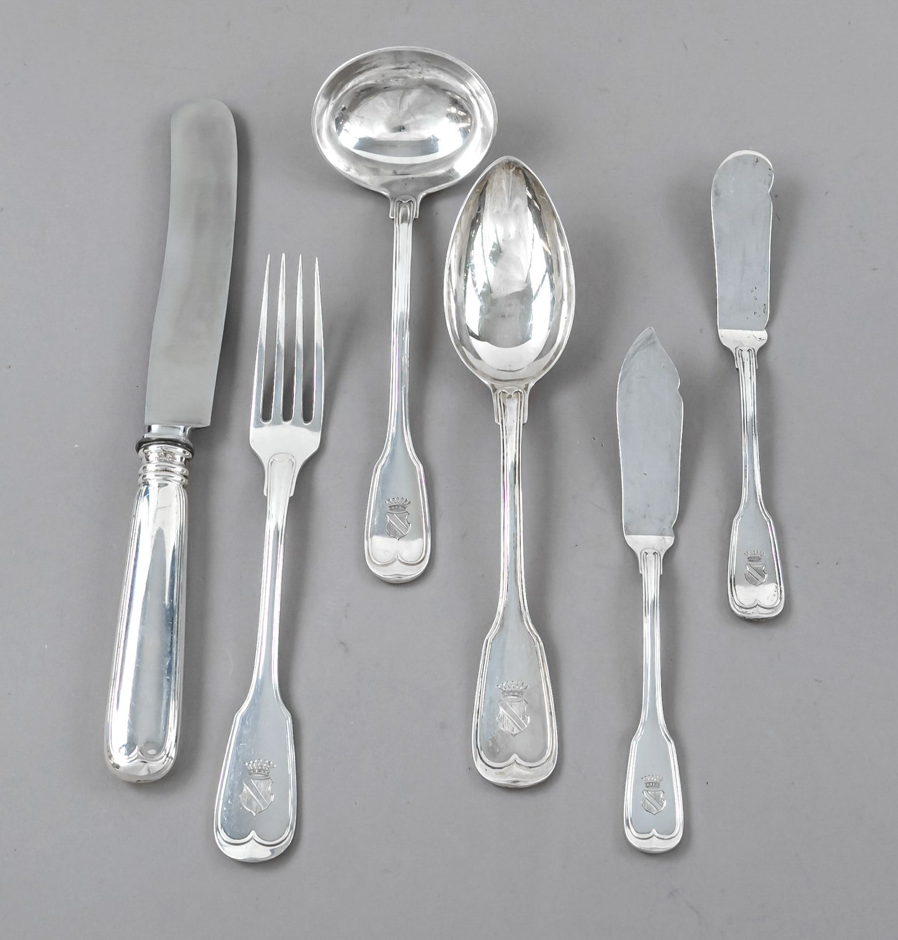 21-piece dinner set for 6 persons, German, 20th century, maker's mark M. H. Wilkens & Söhne,