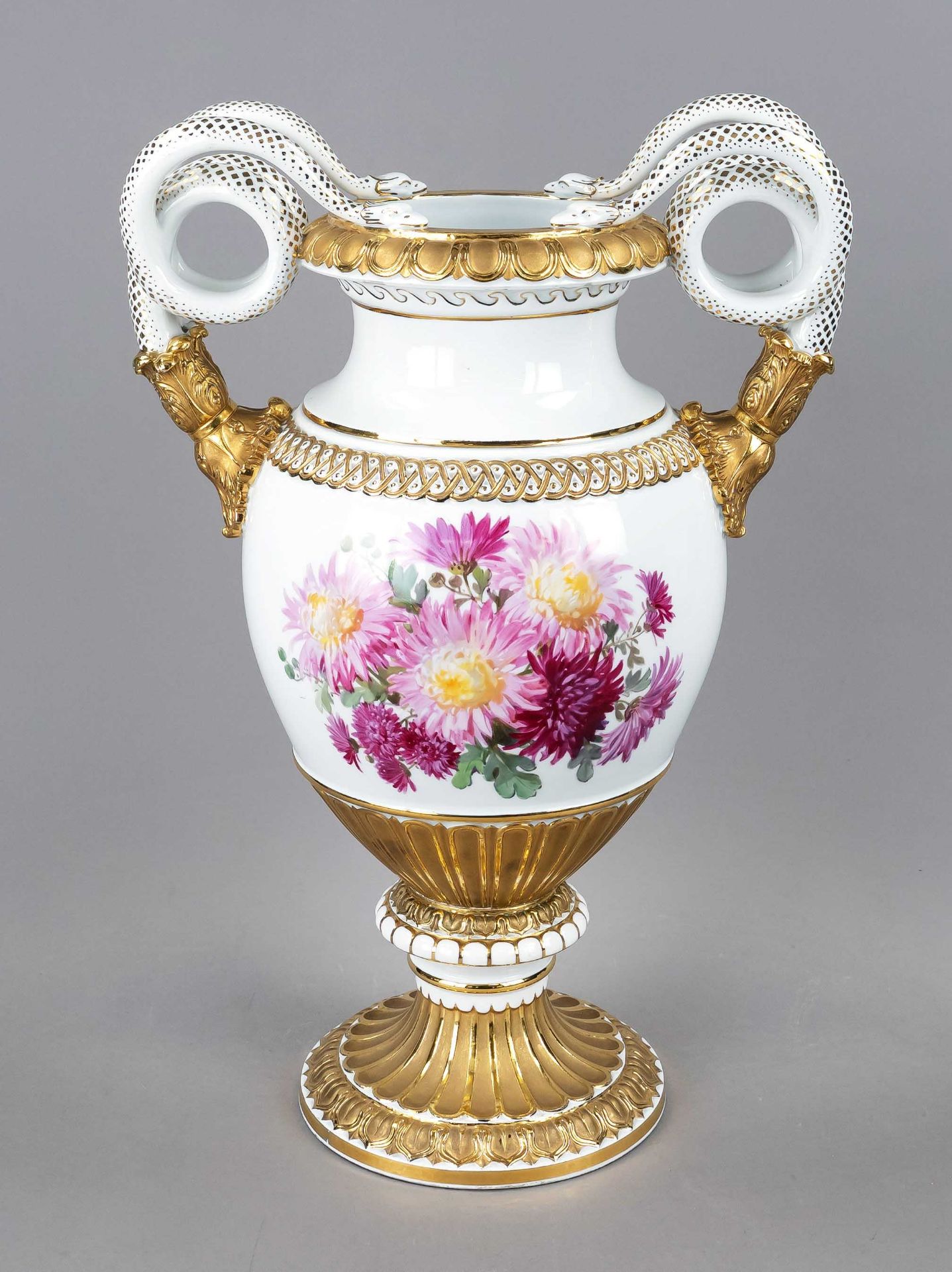 Schlangenhenkelvase, Meissen, - Bild 2 aus 2