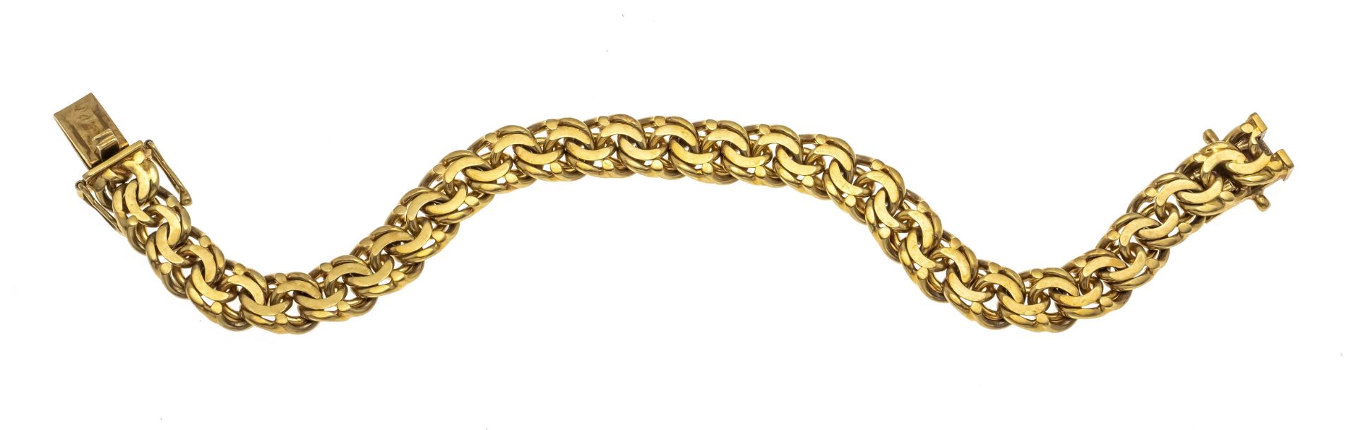 Garibaldi bracelet GG 585/000 w. 8,3 mm, with box clasp and 2 SI-eights, l. 19,3 cm, 33,3 g - Image 2 of 2