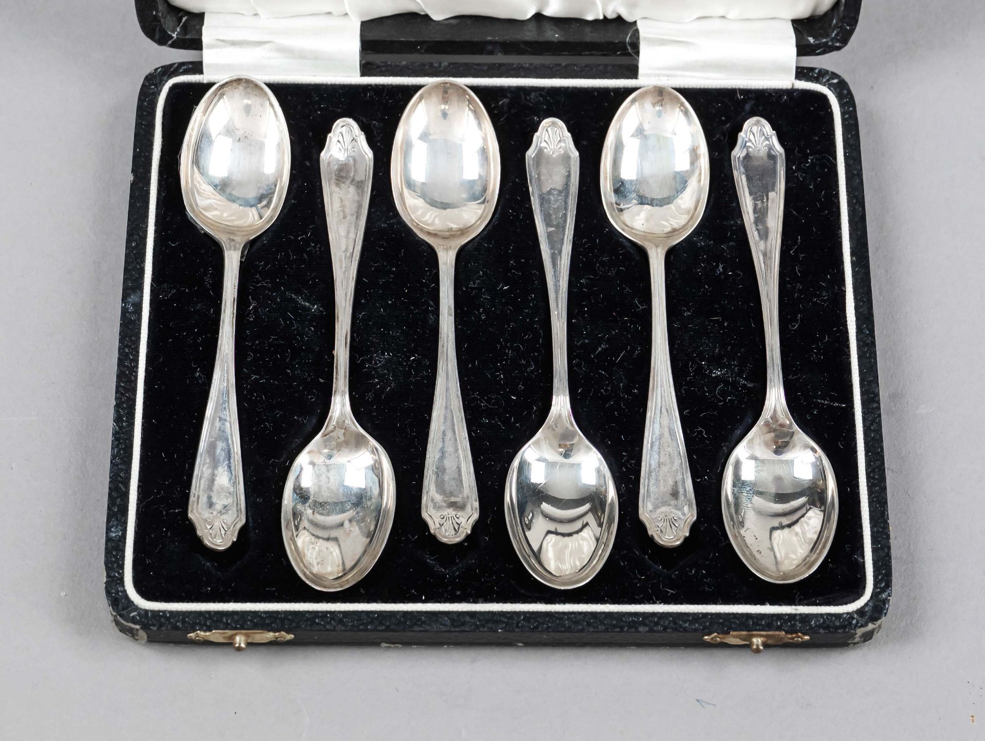 Six mocha spoons, England, 1919, maker's mark Cooper Brothers & Sons Ltd, Sheffield, sterling silver