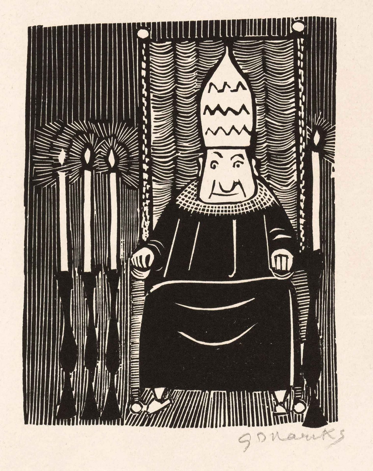 Marcks, Gerhard. 1889 Berlin - 1981 Burgbrohl. Two woodcuts/paper, from ''The Fisherman and his