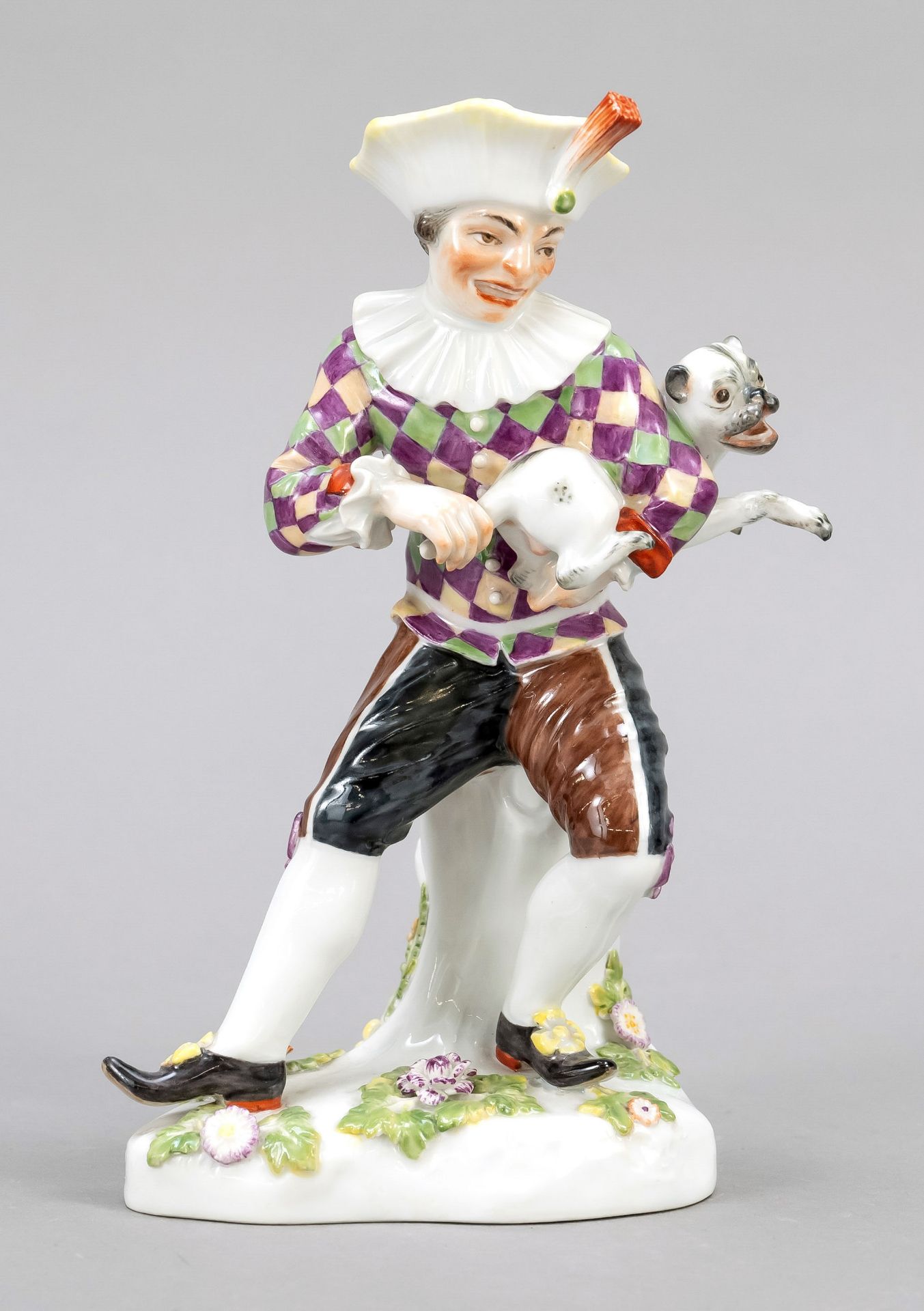 Harlekin mit Mops, Meissen, Ma