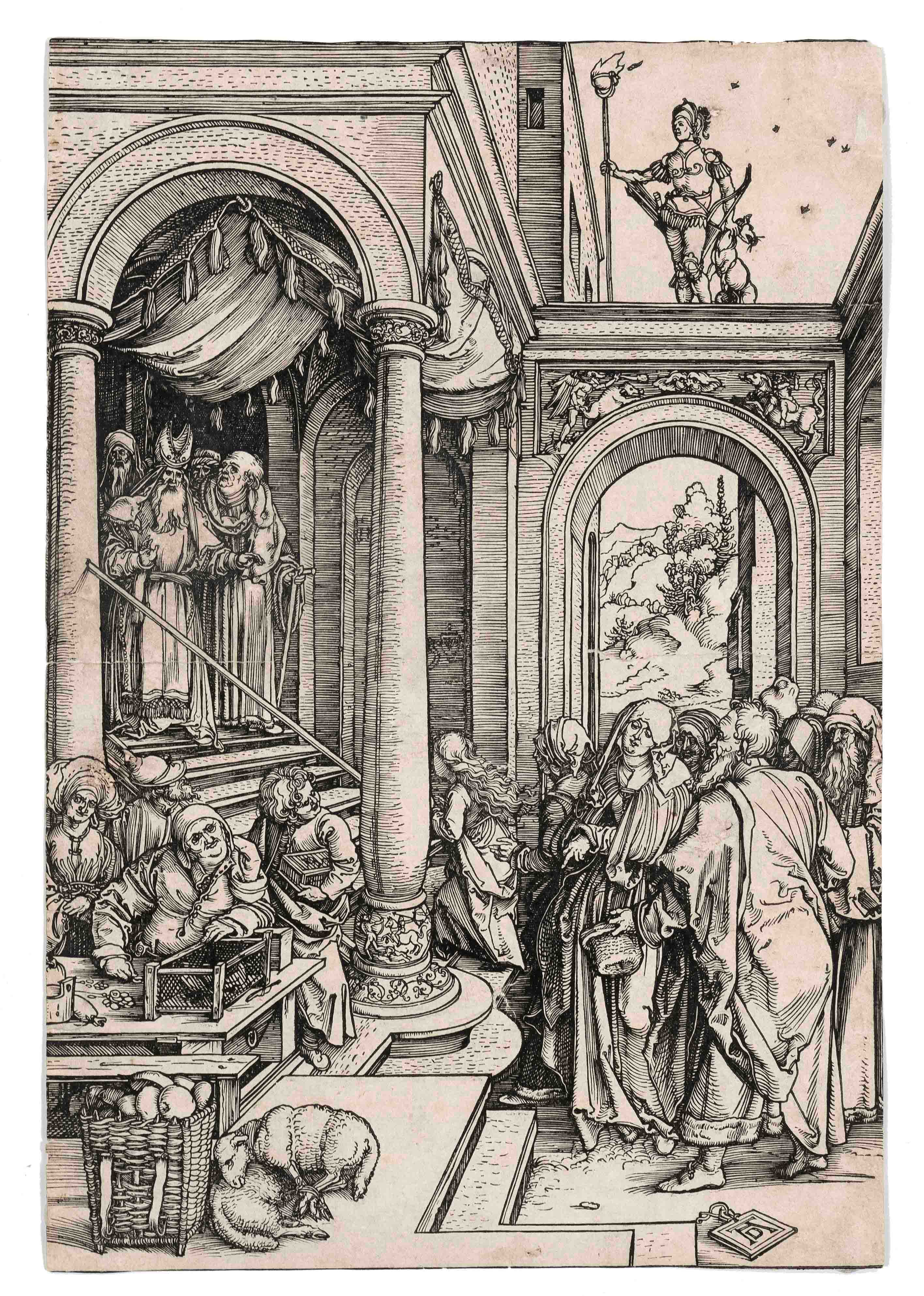 Dürer, Albrecht. 1471 - Nuremberg - 1528. temple of the Virgin Mary. Woodcut/paper, sheet 6 from the
