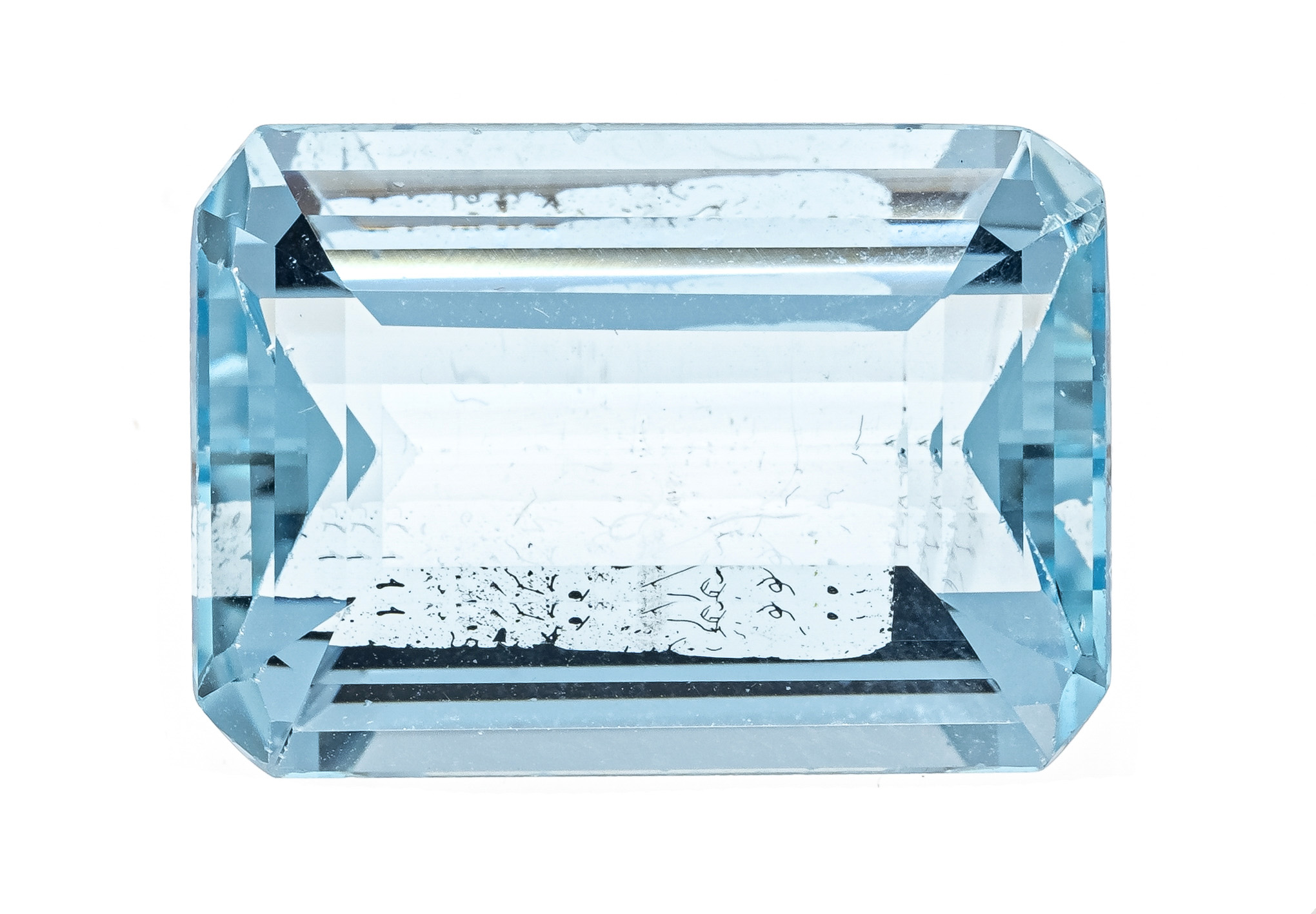 Aquamarine 14.47 ct, emerald cut, fine strong aquamarine blue, eye clean, 18.06 x 12.76 x 8.30 mm,