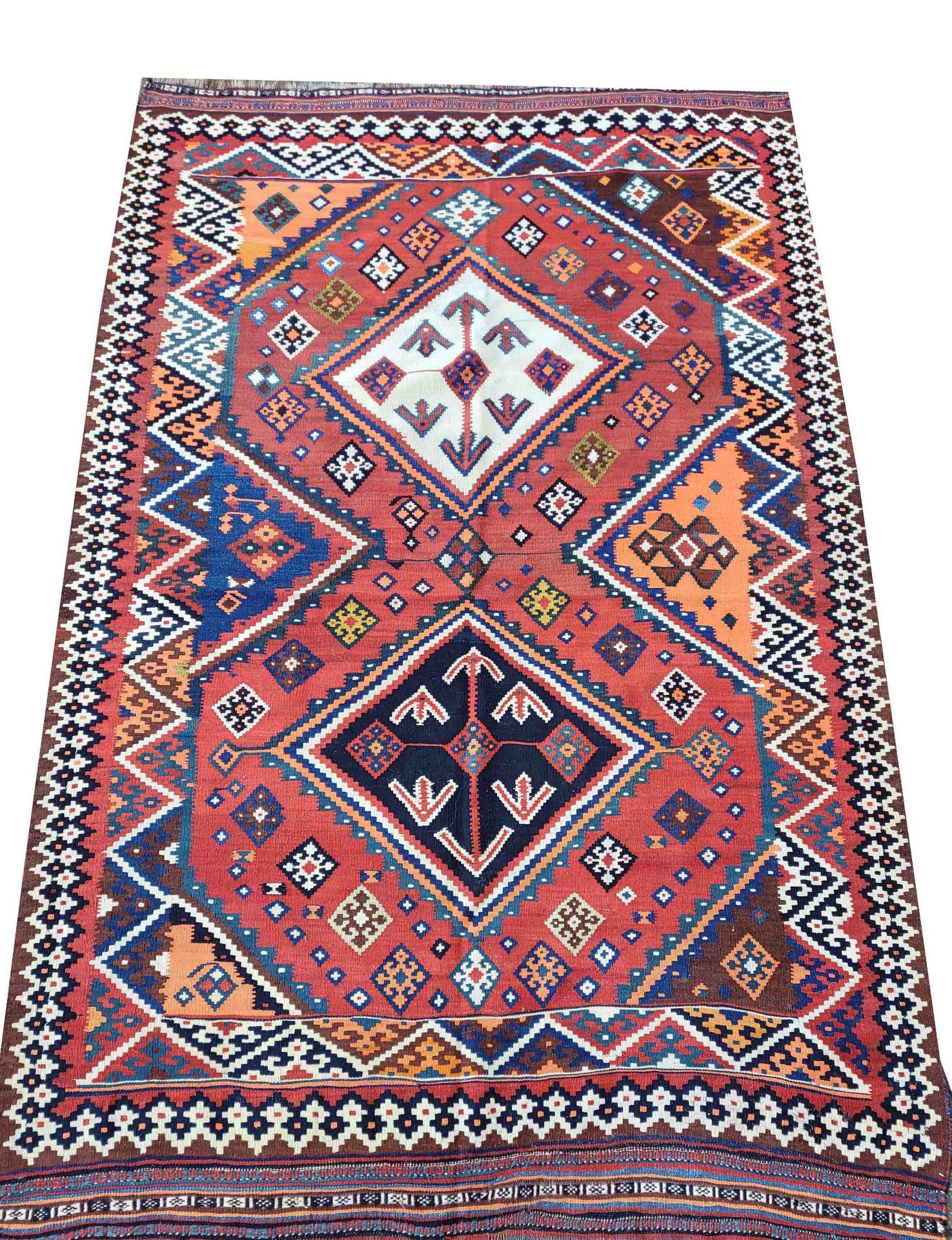 Kilim (Gashgai), some small repairs, all over condition is good, 253 x 160 cm