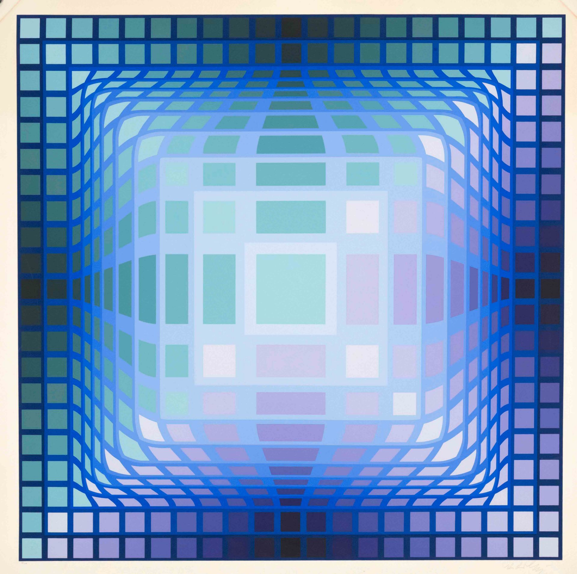 Vasarely, Victor. 1906 Pécz - 1997 Annet-sur-Marne. Gaia. 1975. color serigraphy/chamois verlin,