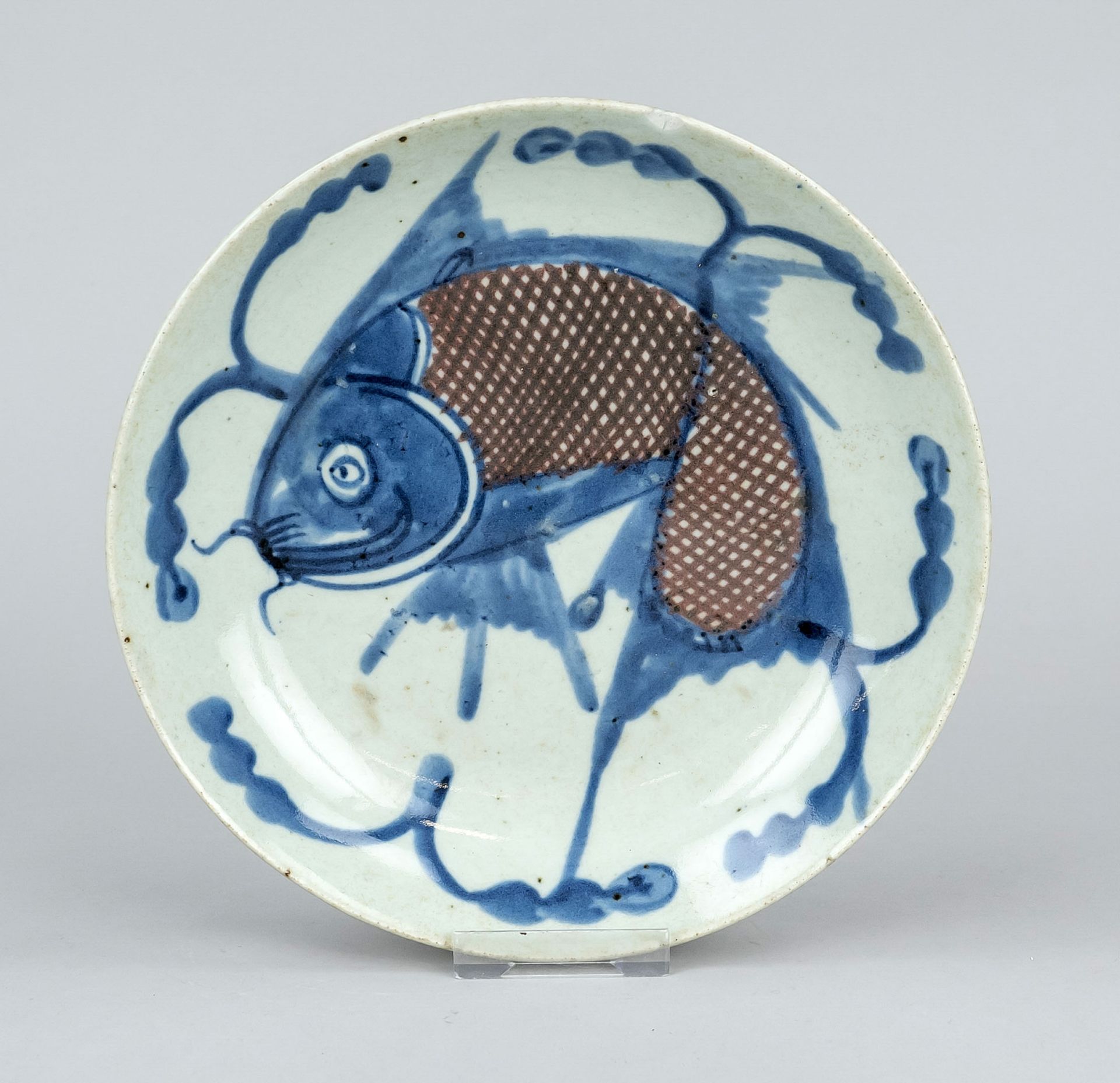 Fish Dish, probably Ming Dynasty(1368-1644) 16th/17th century, porcelain with iron red and cobalt
