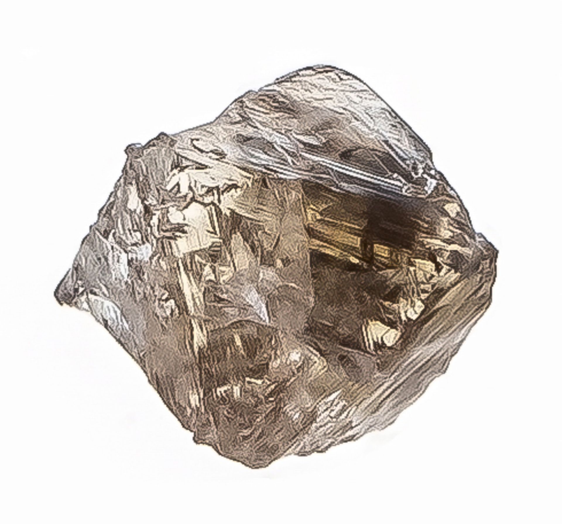 5-piece diamond set of 3 small brilliants, total 0.03 ct W-tonedW/SI and 2 rough diamonds 3.4 - 3. - Image 4 of 5