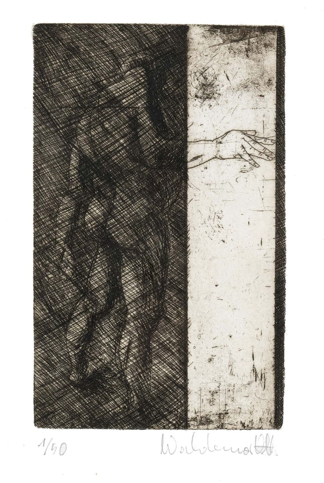 Otto, Waldemar. 1929 Petrikau/Poland - 2020 Worpswede. Two etchings. 1) Female nude, signed with - Image 2 of 2