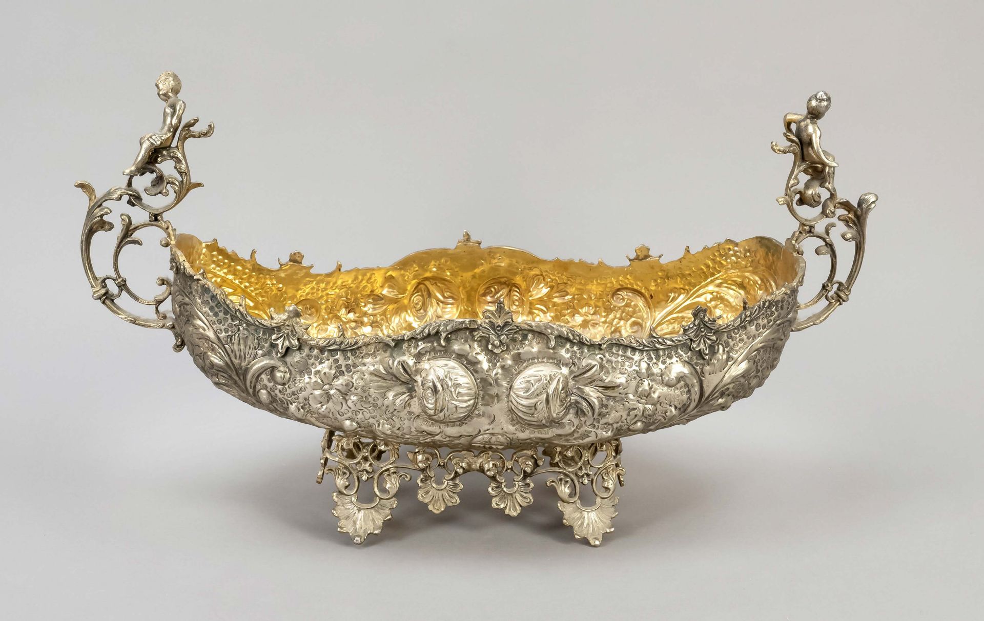 Jardiniere, um 1900, plated, I