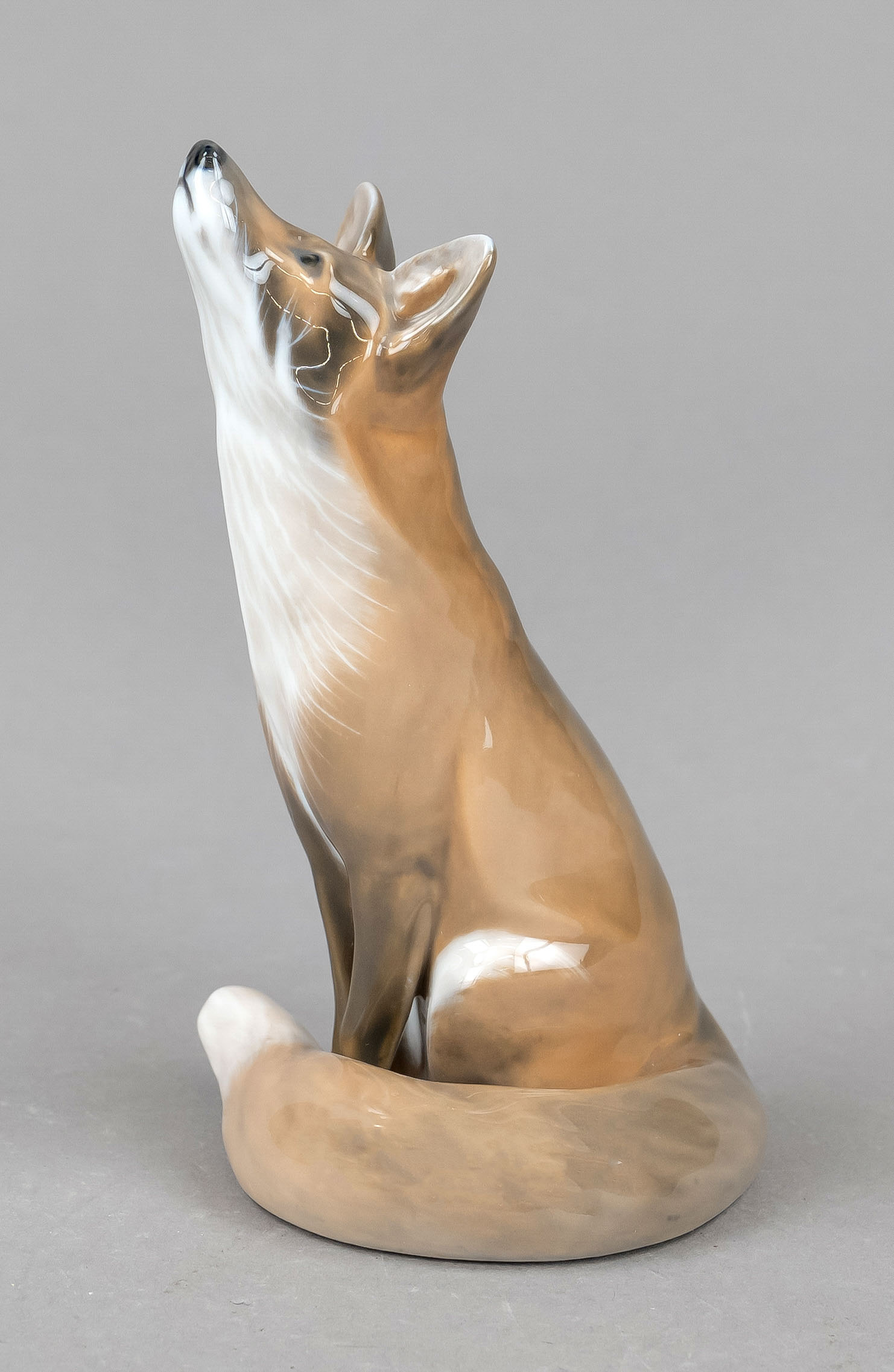 Fox, Royal Copenhagen, Denmark, mark 1969-74, 1st choice, design Erik Nielsen, fox with snout