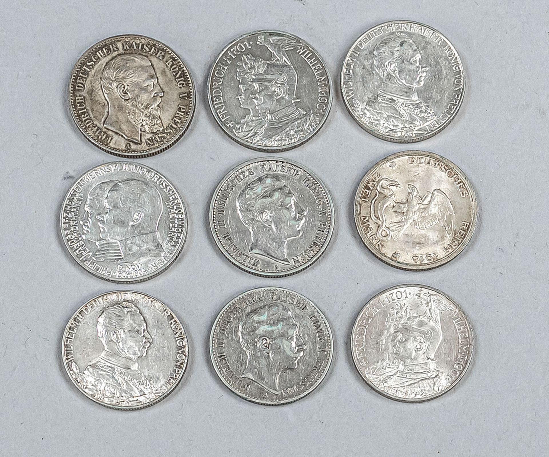 Konvolut Silbermünzen Deutsche