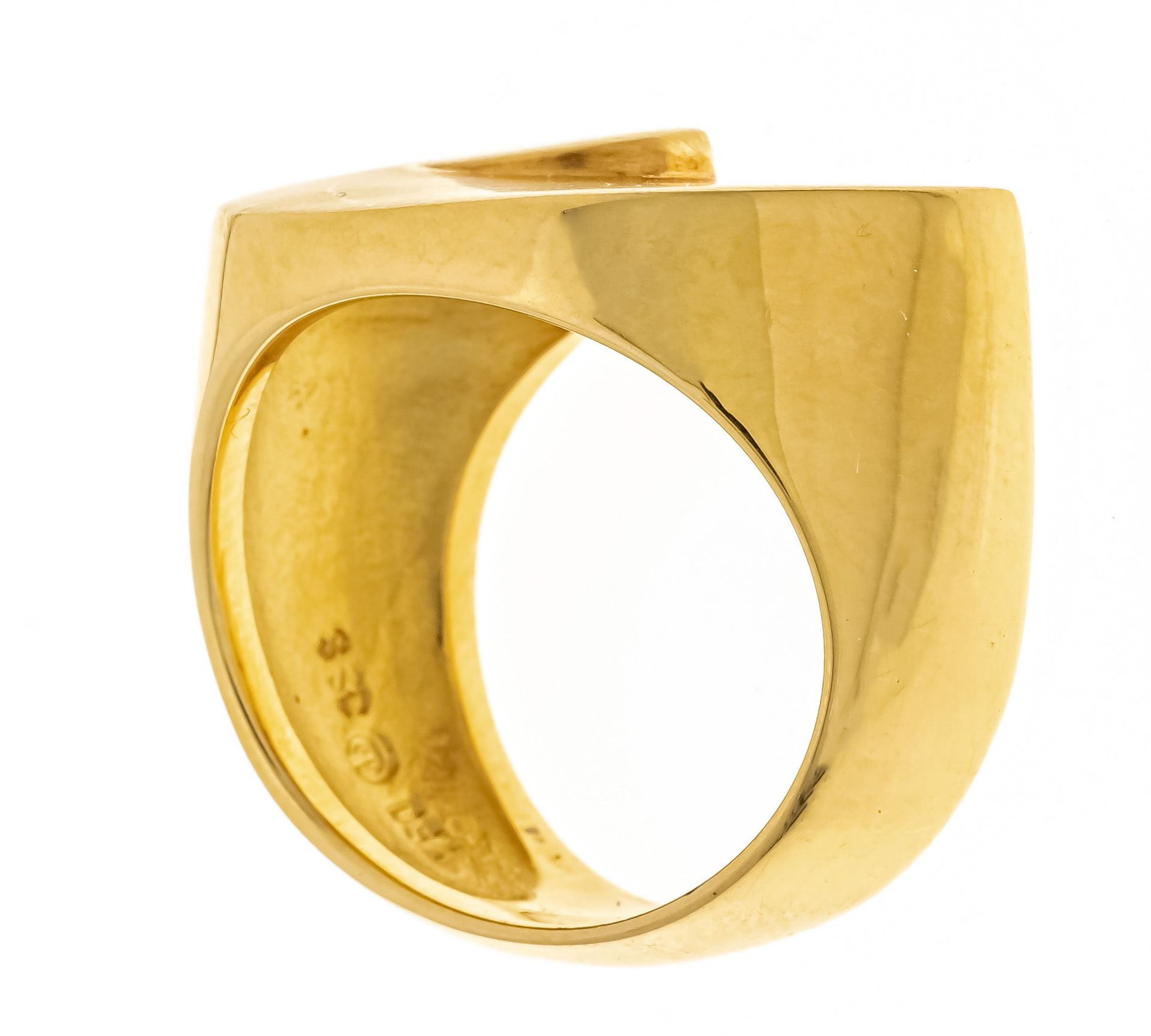 Design ring GG 750/000 partially matted, RG 56, master hallmark stamped, 12,8 g - Image 2 of 2