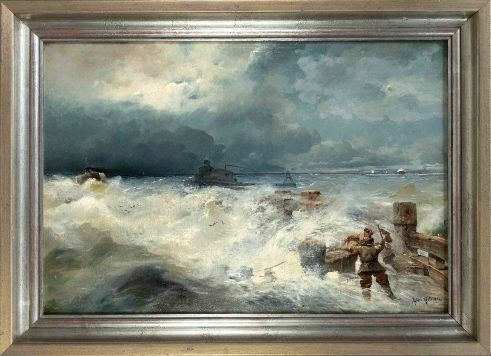 Robert Alott (1850-1910), actually Robert Kronawetter, an Austrian landscape and genre painter of