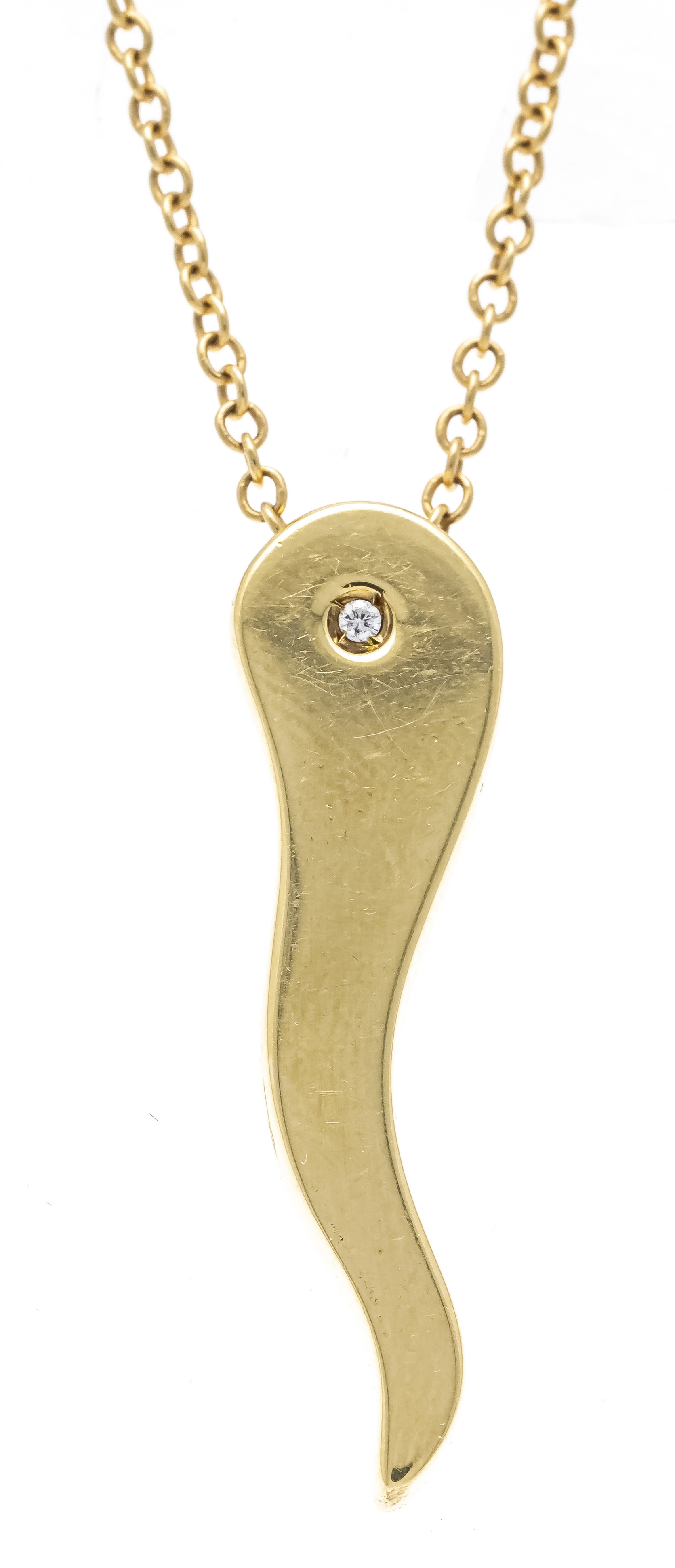 Salvini Gioielli diamond pendant GG 750/000 pepperoni, l. 32 mm, chain with spring ring, l. 45 cm,