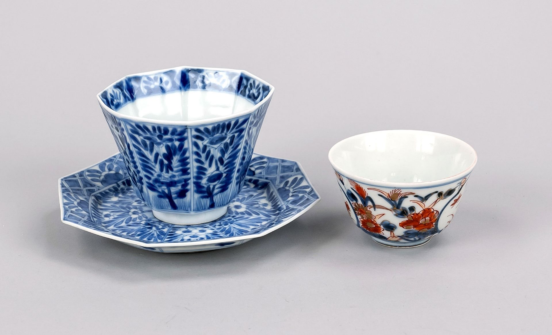 Imari-cup and Hirado-cup with saucer, Japan, Edo period(1603-1868), around 1700 and 18th century,