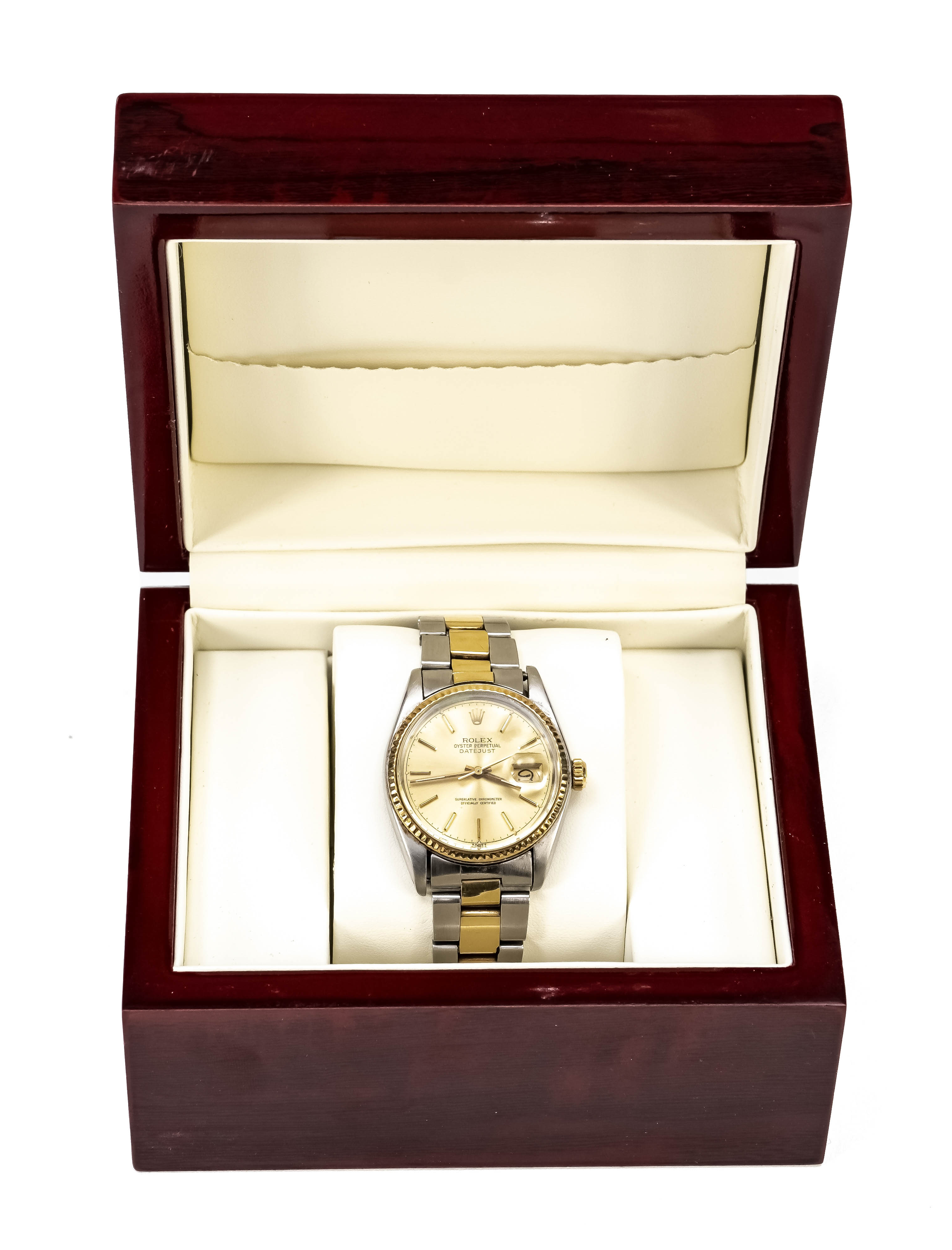 Rolex men's watch, Ref. 16013, Oyster Perpetual Datejust, chronometer, steel gold 750/000 GG, gold - Image 3 of 4