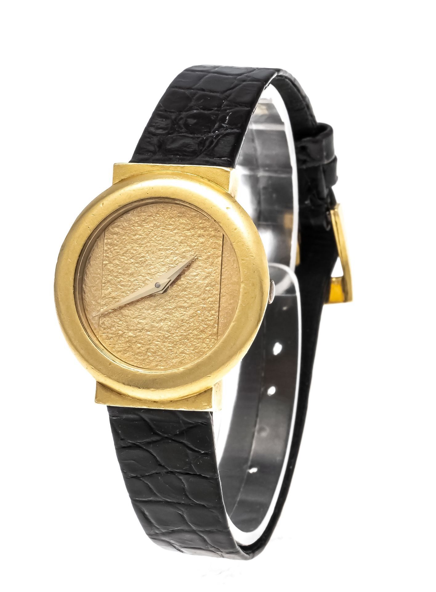Ladies quartz watch CT Ref. 3752, 750/000 GG, polished case with traces of wear, fused gold dial,