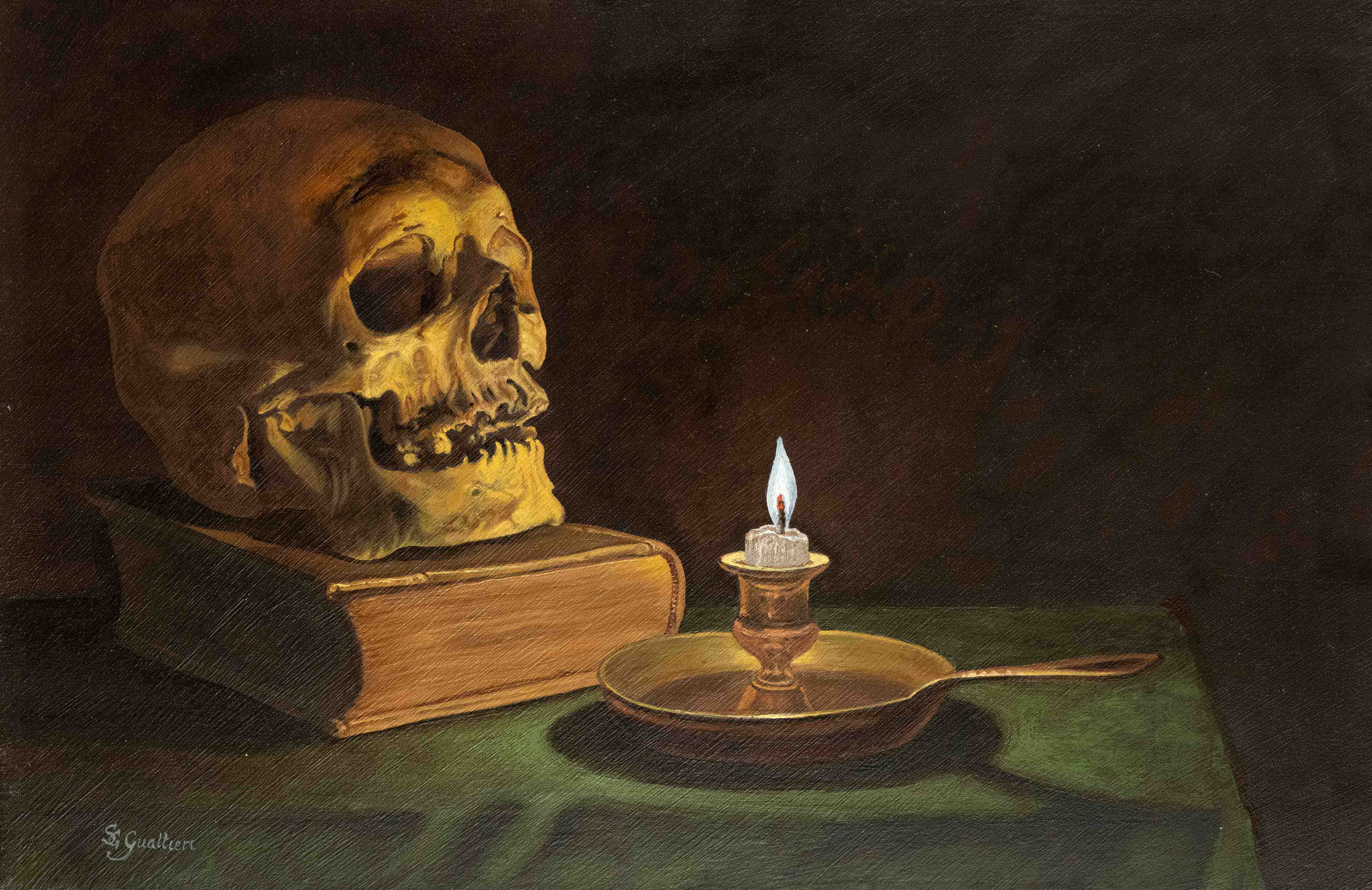 Gianrico Gualtieri (*1962), contemporary French painter of Italian origin. Creator of vanitas