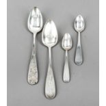 mixed lot of 35 spoons, mostly German, 19th/20th century, silver of different fineness, different