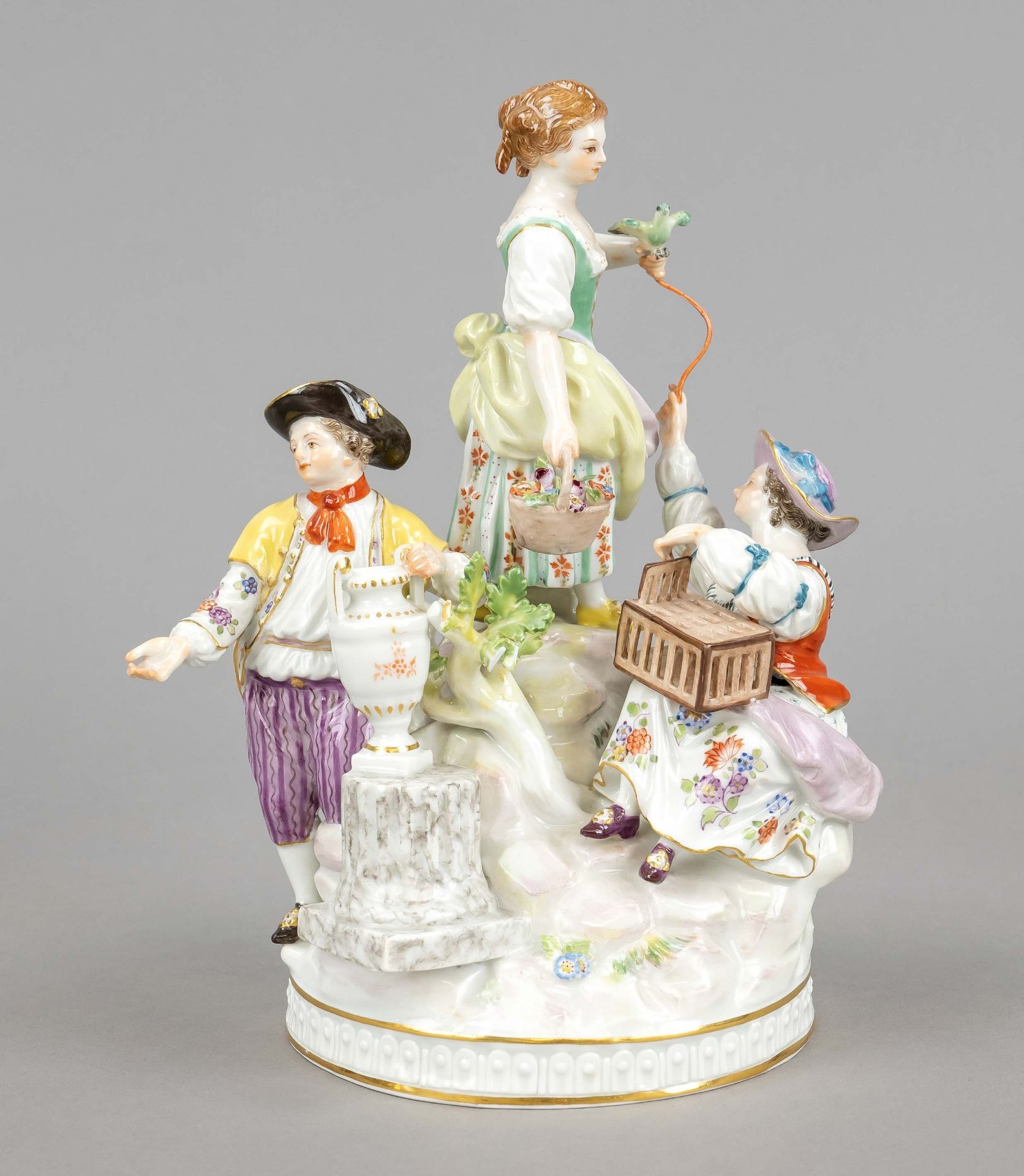 Group of gardeners, Meissen, mark after 1934, 1st choice, design Michel Victor Acier in 1778,