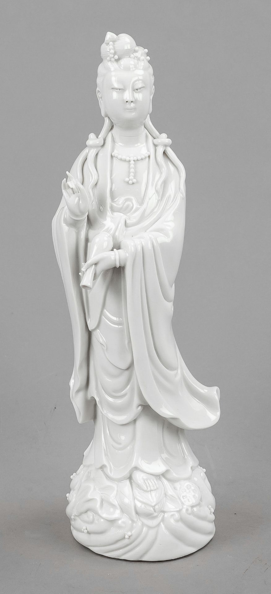 Guanyin with ambrosia bottle Blanc de Chine, China, 19th/20th century, Dehua porcelain of the