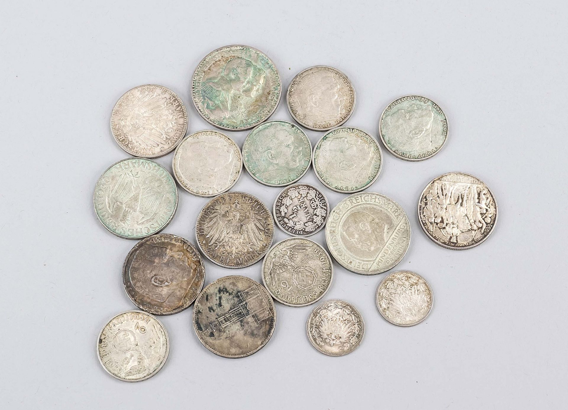 18 Silbermünzen, Deutsches Rei