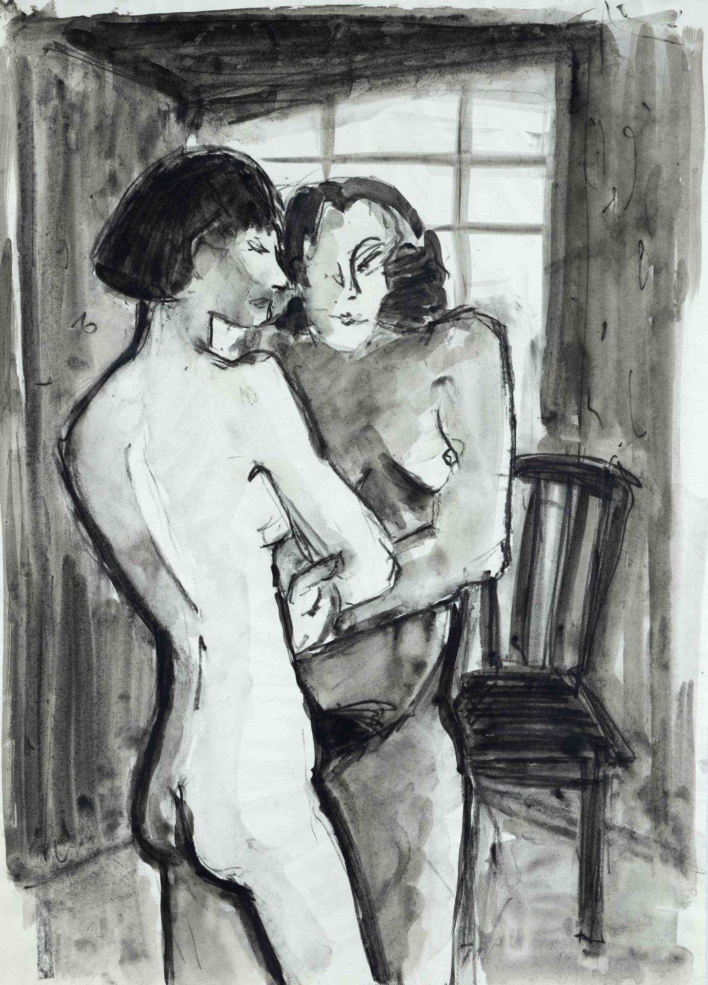 Marion Kallauka (*1949), 12 nude drawings by the artist born in Darmstadt, who studied in Berlin and - Image 2 of 5