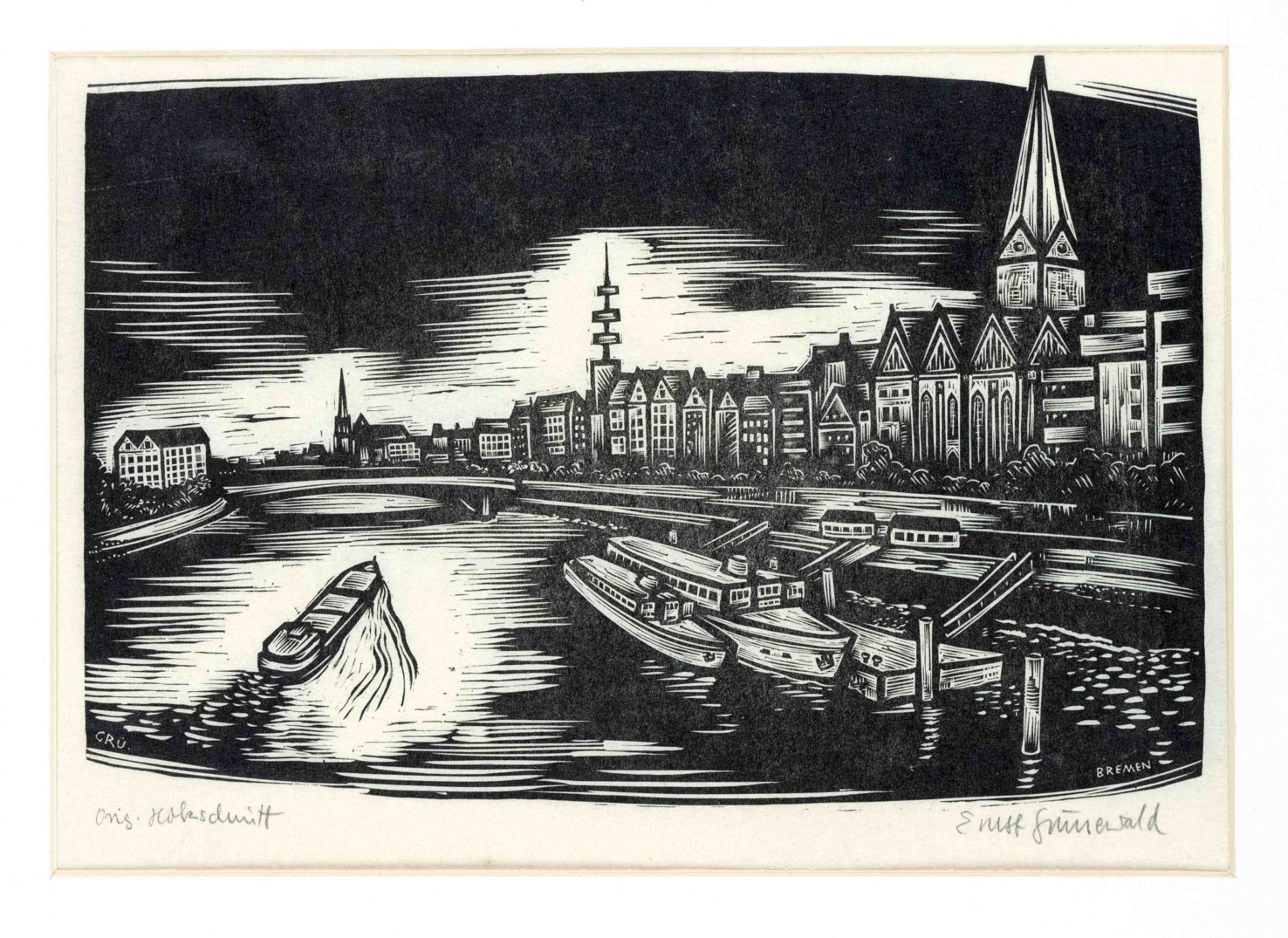 Ernst Grünewald (1907-1986), printmaker from Bremen, studied at the Leipzig Academy of Applied Arts,