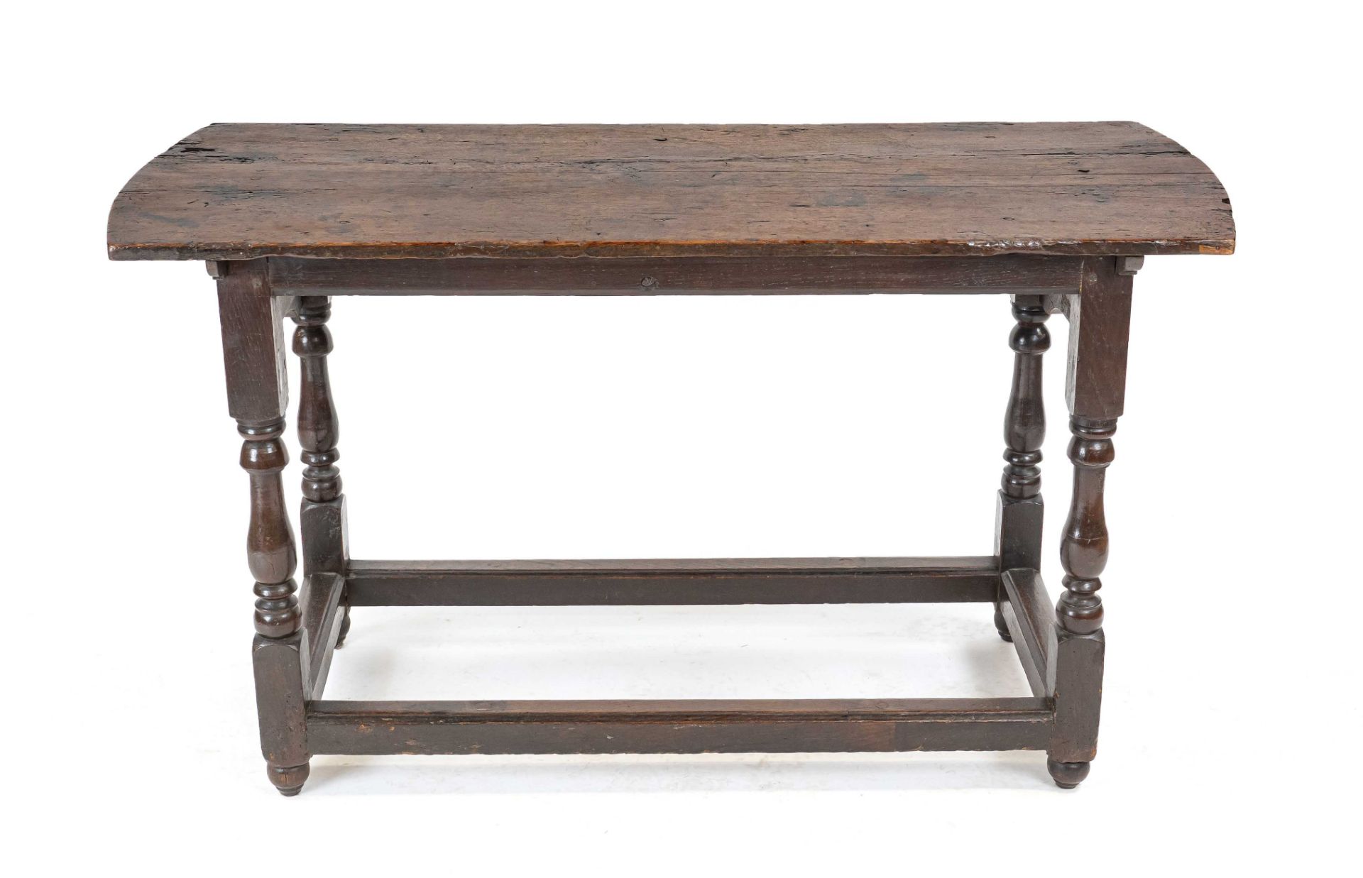 Rustic baroque table, 18th century, solid oak, 74 x 132 x 56 cm